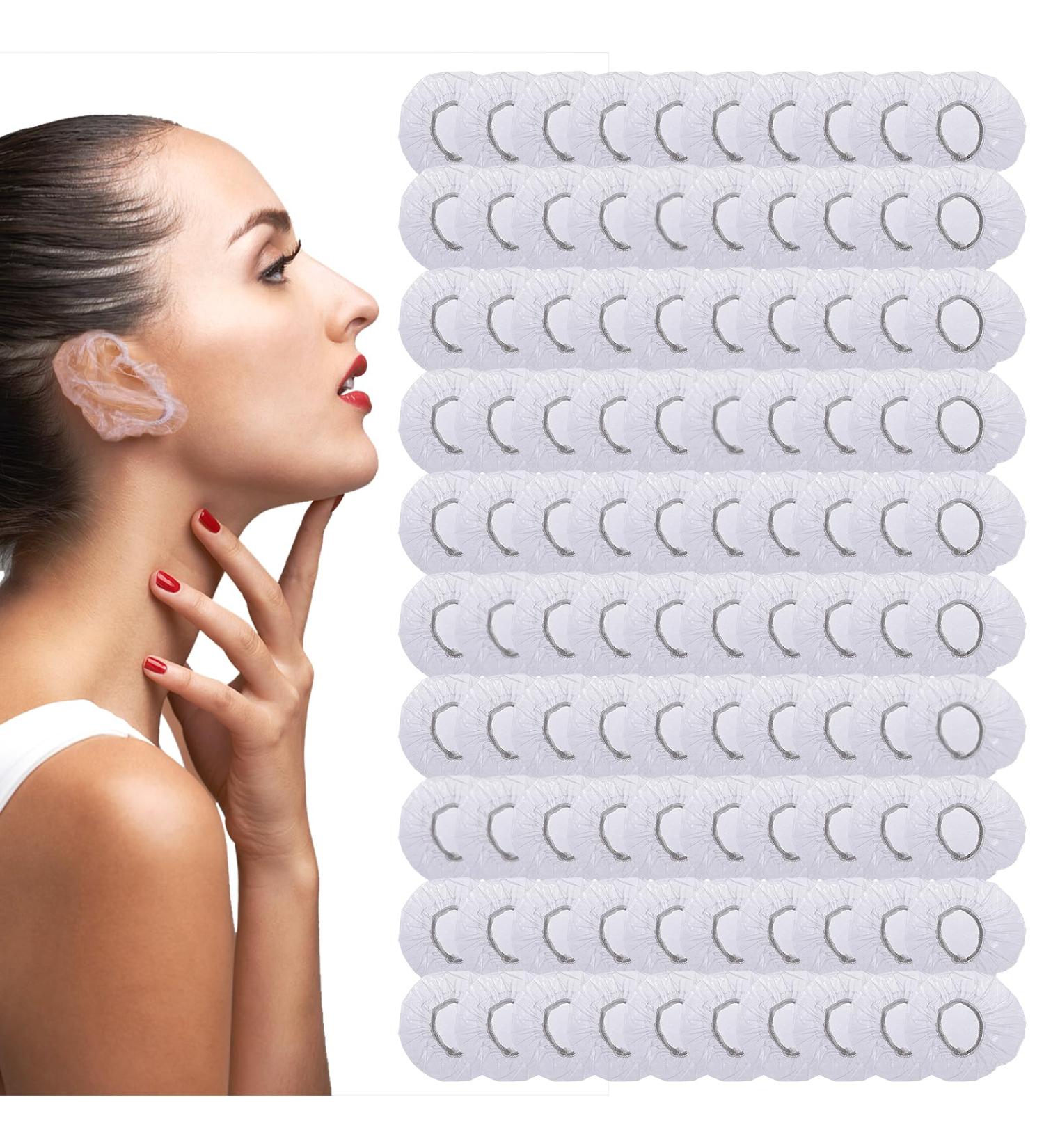 100 Waterproof Disposable Ear Protectors - Transparent Shower Ear Covers for Bathing Hairdressing & Spa - Buy Online on GoSupps.com