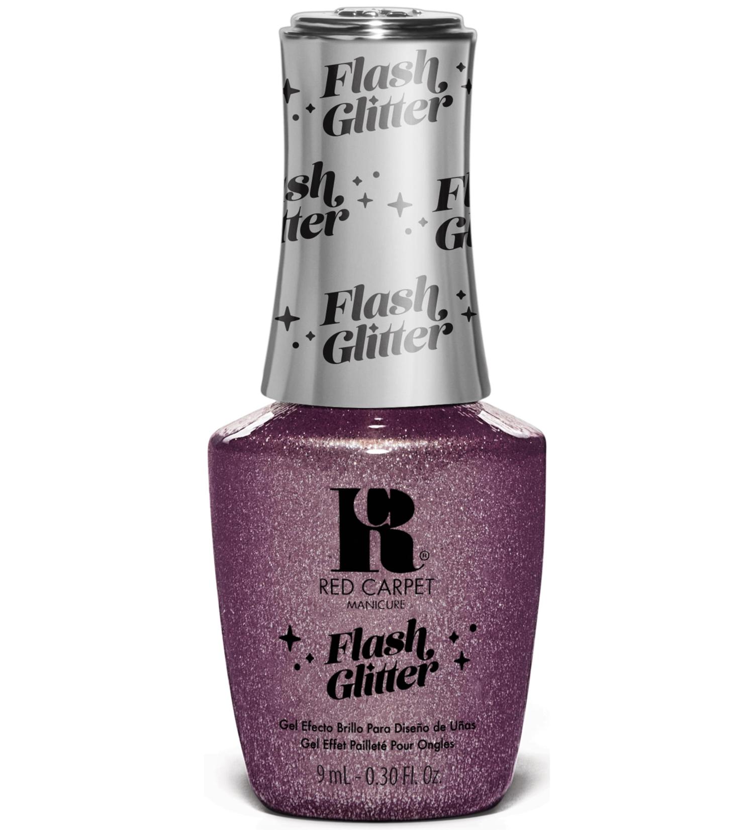Red Carpet Manicure Flash Glitter Gel Polish | Infused with Vitamin A & Biotin | I'm Made To Sparkle | Mauve Pink Glitter Nail Gel Colour | 0.3 Fl. Oz. - Buy Online on GoSupps.com