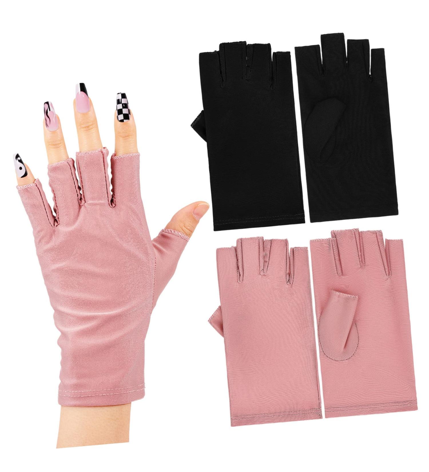 Ipetboom 2 Pairs UV Gloves UV Manicure Gloves Nail Art Supplies Gloves for Manicures Nail Nail Gel Gloves for Gel Nails Nail Art Accessories UV Shield Glove Sun Gloves Cotton - Buy Online on GoSupps.com