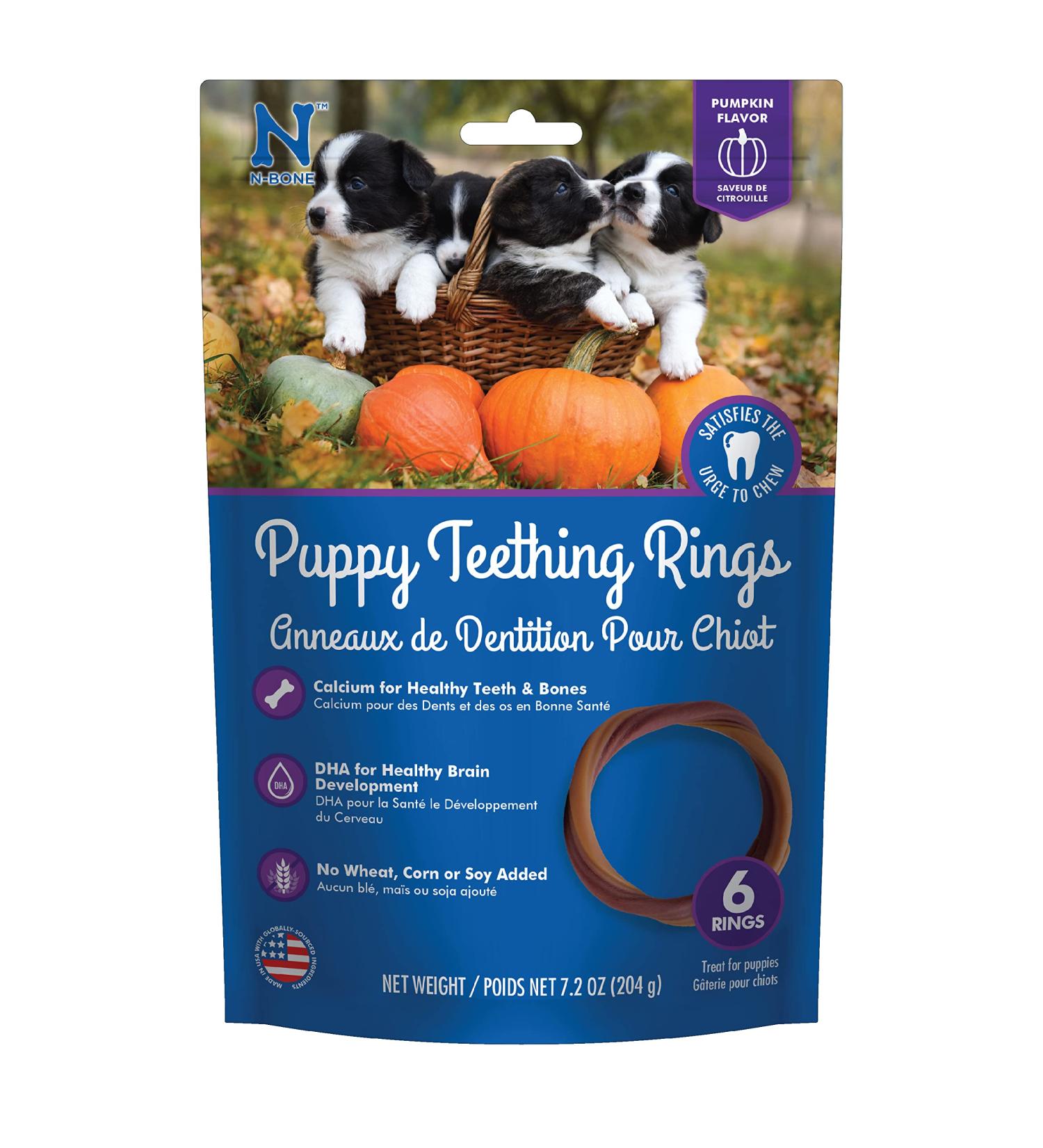 N-Bone Puppy Teething Ring Pumpkin Flavor 7.2 Oz (Pack of 6) - Perfect for Teething Puppies - Buy Online on GoSupps.com