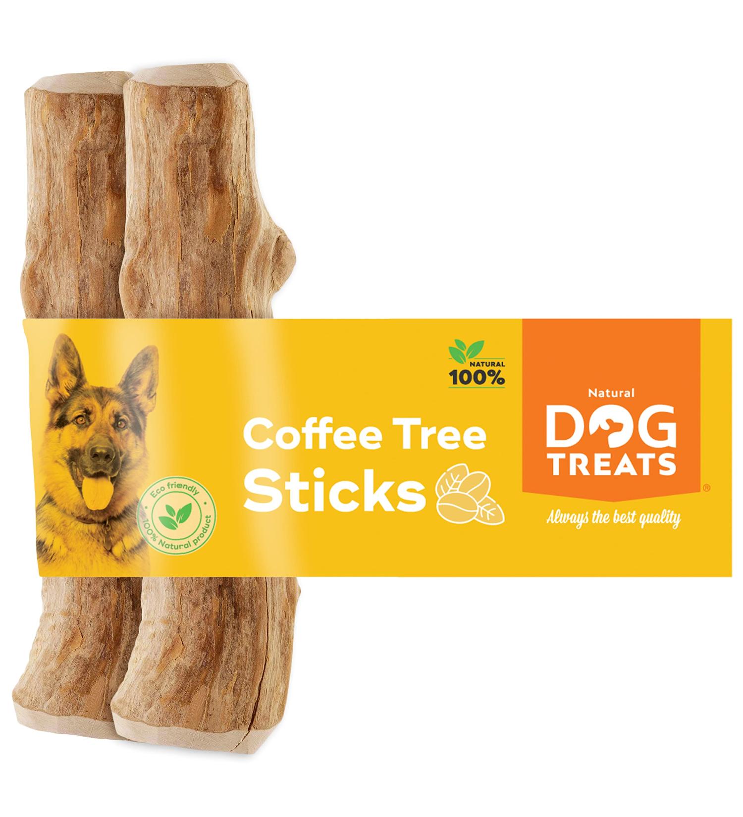 Natural Dog Treats - Coffee Wood Chewing Bones for Dogs & Puppies | Caustab & Kachtiele Toys (2 Pack) - Buy Online on GoSupps.com