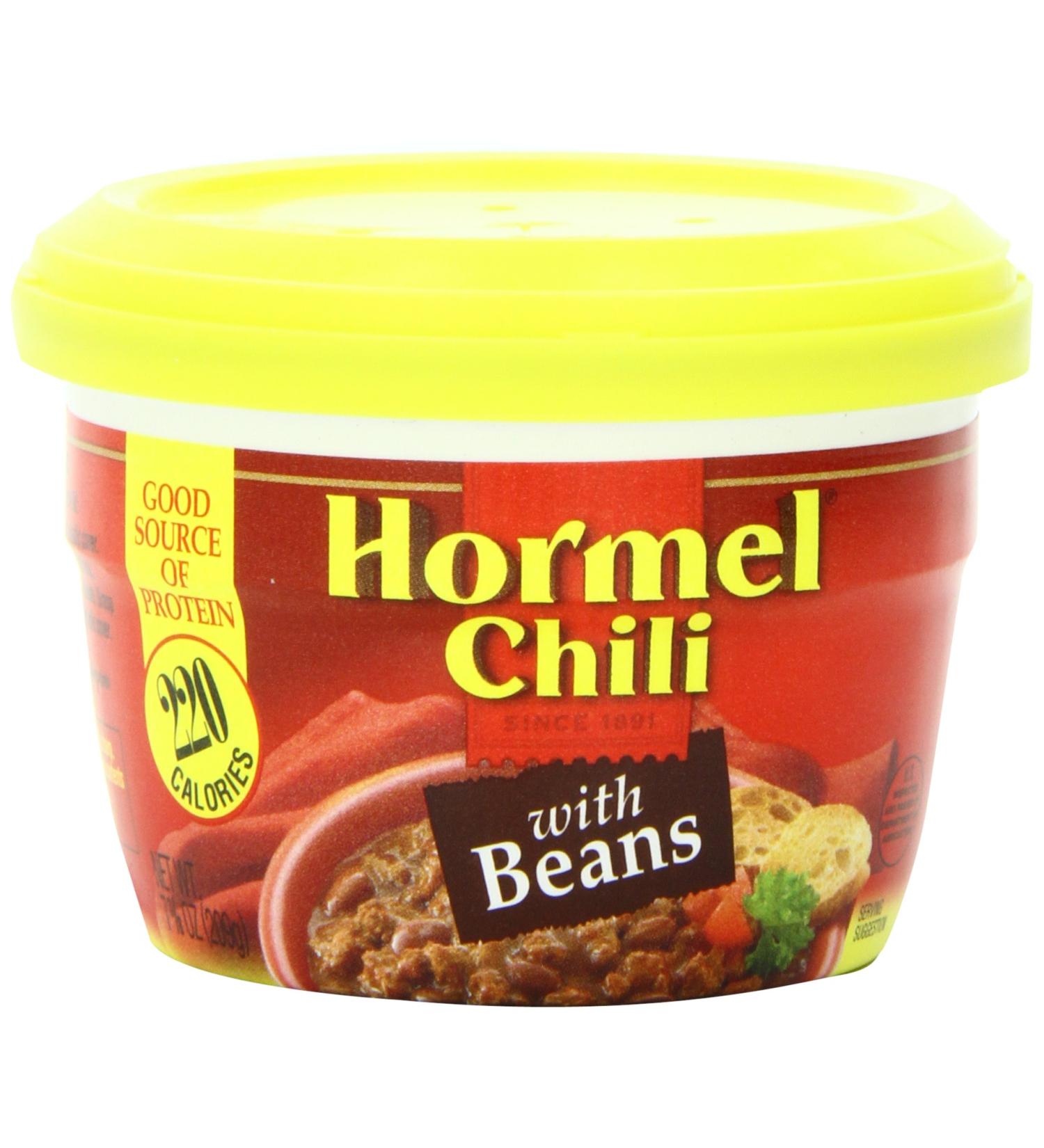 Hormel Microwaveable Cup Chili With Beans 7.38 Oz (Pack of 12) - Convenient & Flavorful - Buy Online on GoSupps.com