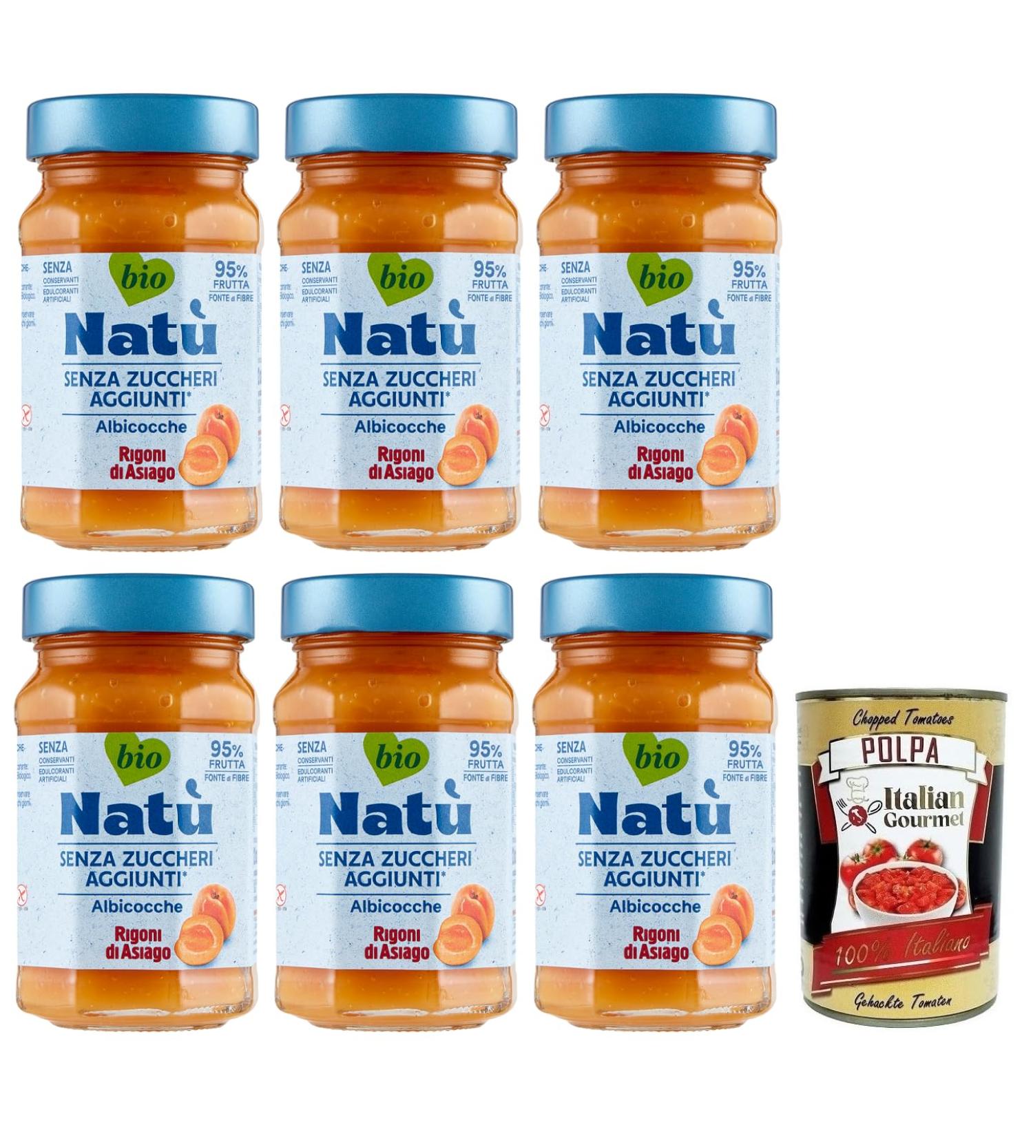 Italian Gourmet E.R. Rigoni di Asiago Nat Apricots Organic Apricot Jam without Added Sugar 240 g + Italian Gourmet Tomato Pulp 400 g - Buy Online on GoSupps.com