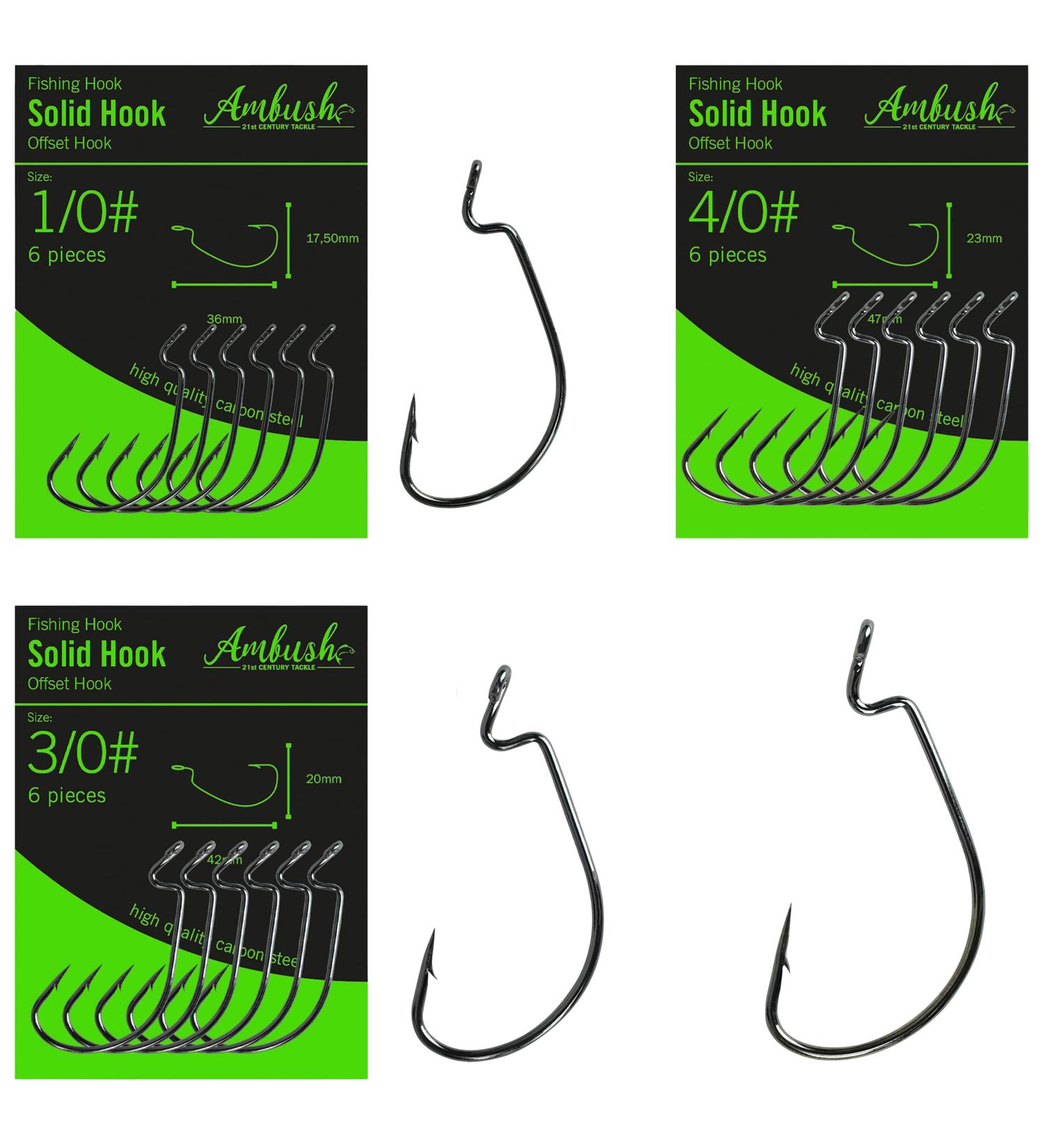 High-Quality Solid Offset Fishing Hooks | Size 1-15# | Ultra Sharp Carbon Steel | Perfect for Cheburashka & Dropshot Rig | 18-Piece Set for Predatory Fish like Perch & Pike - Buy Online on GoSupps.com