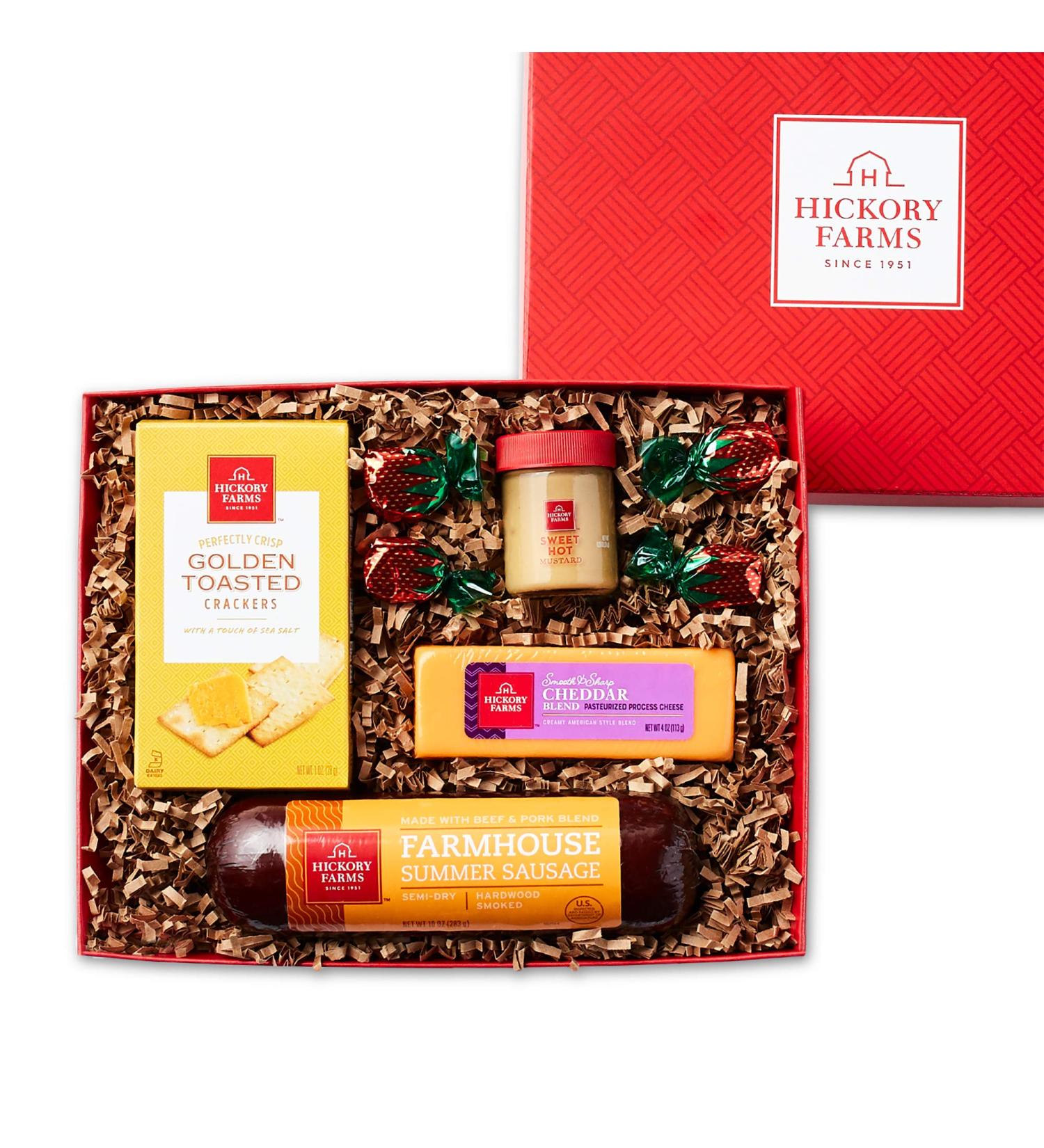 Hickory Farms Sausage & Cheese Gift Box | Gourmet Food Basket for Small Gatherings & Special Occasions - Buy Online on GoSupps.com
