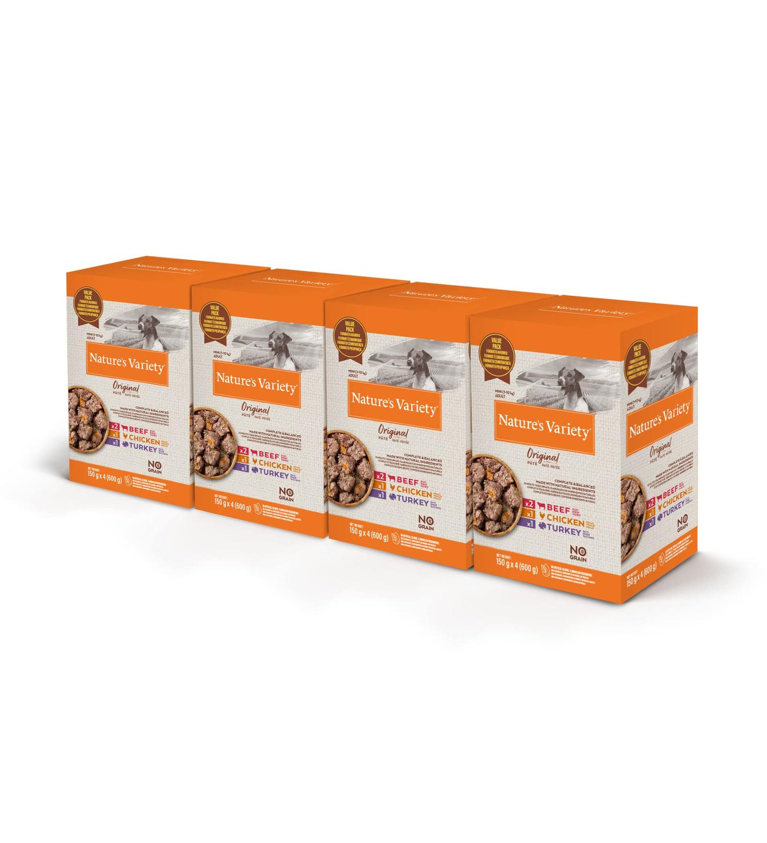 Nature's Variety Original No Grain - Multipack of p t s for adult dogs mini - 4 Multipacks of 4 x 150 g - 2.4 kg - Buy Online on GoSupps.com
