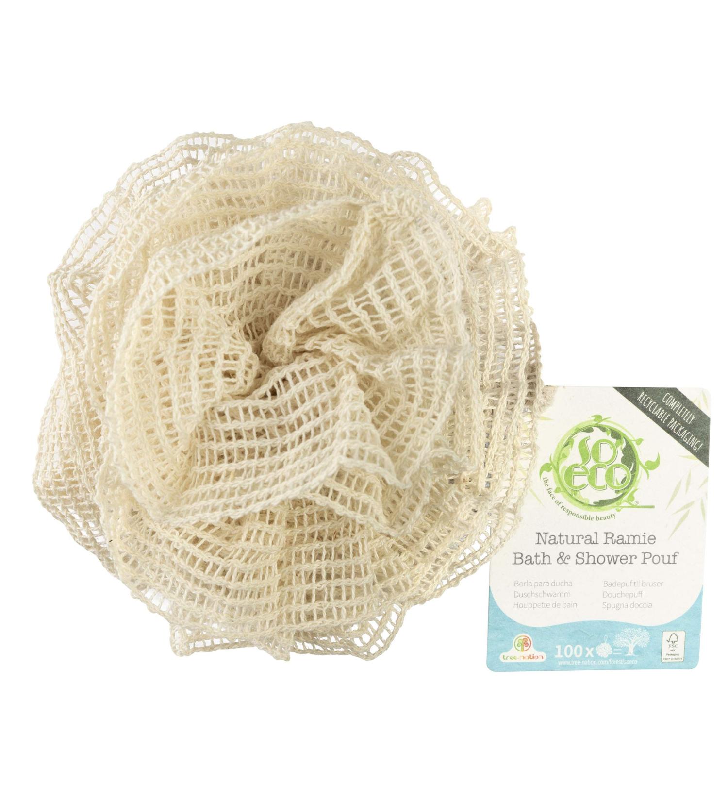 Natural Ramie Bath & Shower Pouf | Eco-Friendly Exfoliating Sponge for Luxurious Cleansing - Buy Online on GoSupps.com