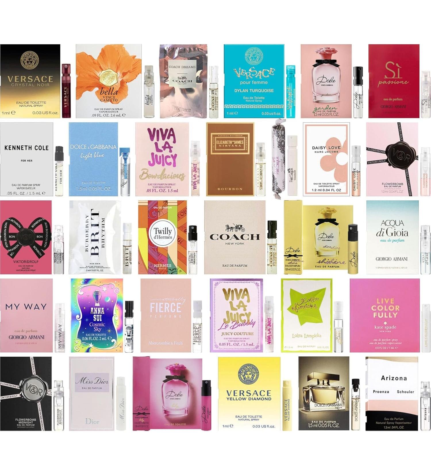 Women's Designer Fragrance Sampler Set - Luxury High End Perfume Vial Sample Most Popular (5 Assorted Samples) - Buy Online on GoSupps.com