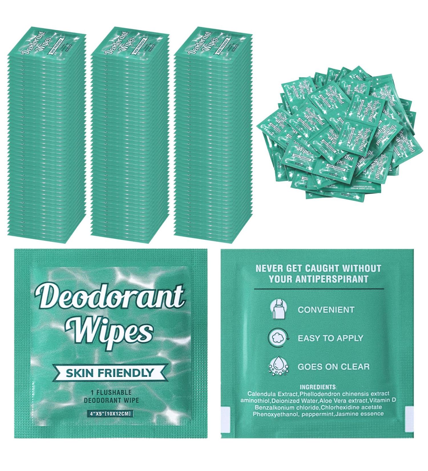 Timgle 100 Pcs Travel Deodorant Wipes - Antiperspirant Body Wipes for Men Women & Teens | Jasmine Scent | Perfect for Sports & Travel  - Buy Online on GoSupps.com