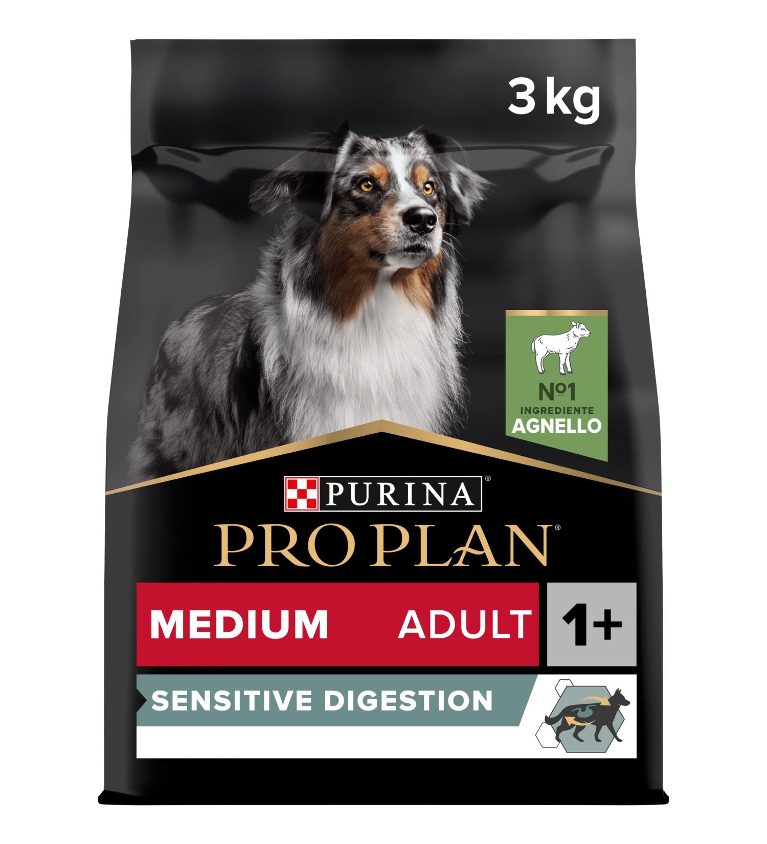 Pro Plan Purina Medium Adult Dog with Sensitive Digestion 3 kg - Buy Online on GoSupps.com