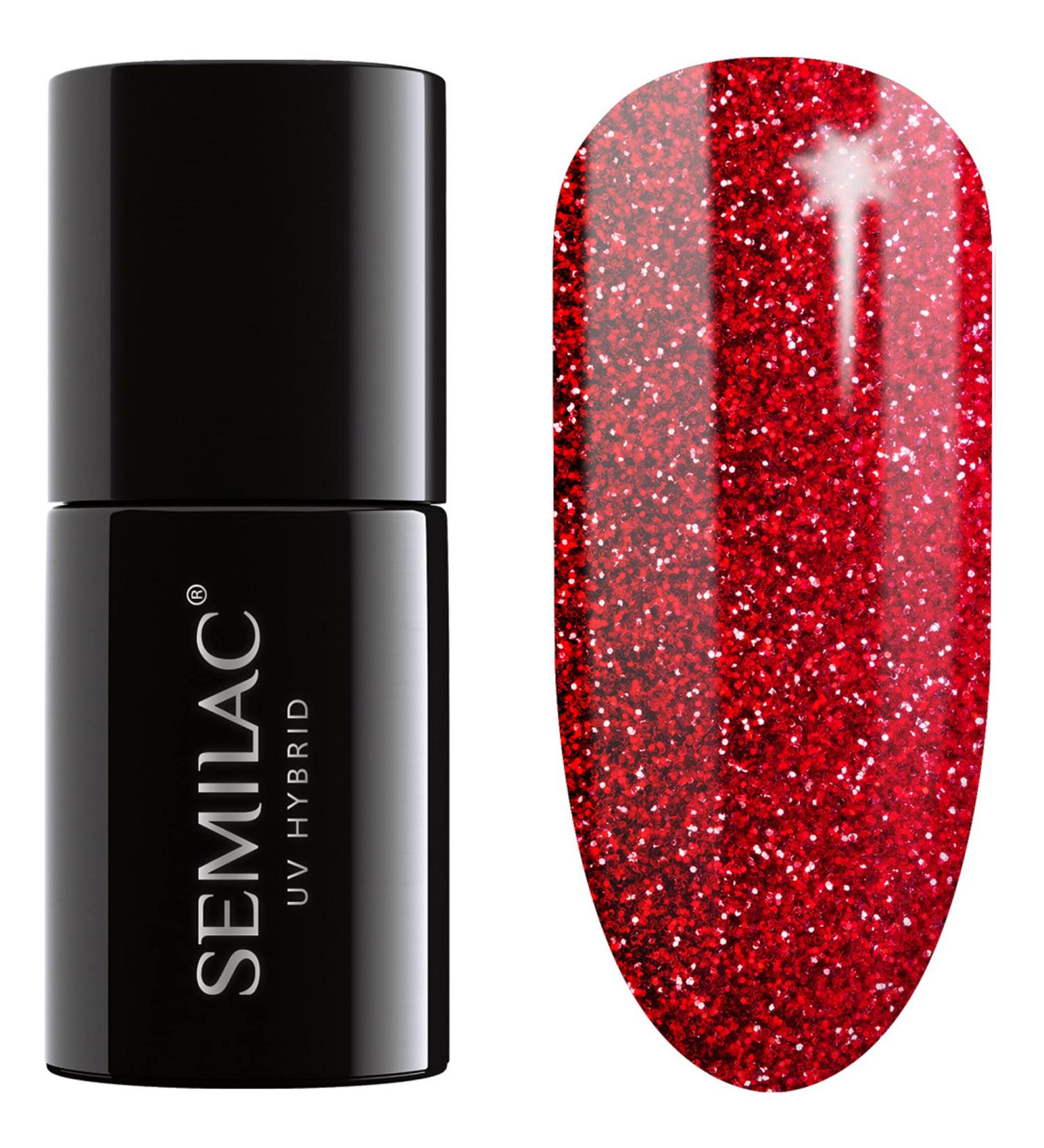 Semilac UV Nail Polish Hybrid 318 Burgundy Red Glitter - 7ml | Long-Lasting & International Shipping - Buy Online on GoSupps.com