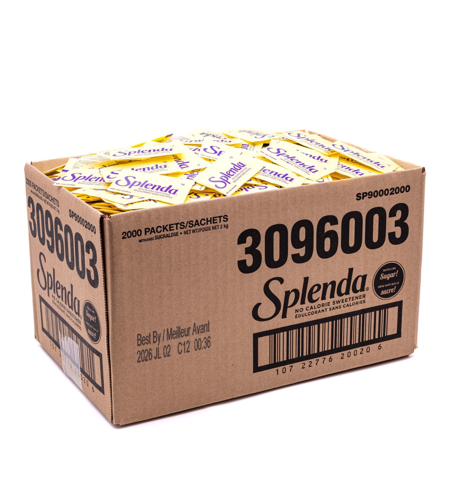 SPLENDA No Calorie Sweetener 2000 Count Packets 2 kg (Pack of 1) - Buy Online on GoSupps.com