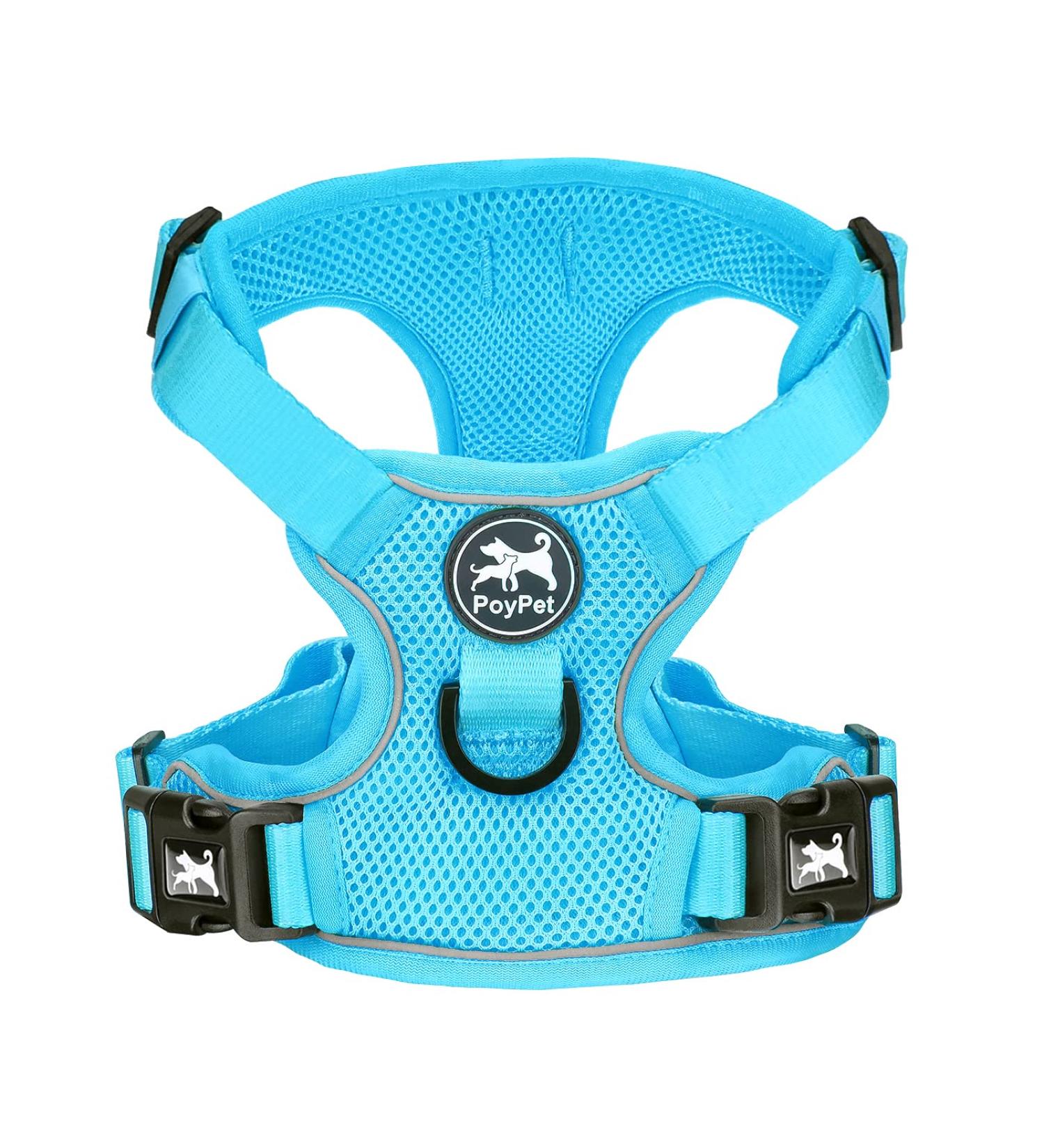 POPOTET Reflective Dog Harness - Soft Breathable Mesh Adjustable Neck & Chest Double Padded Vest No Suffocation - Blue Large - 1 Pack - Buy Online on GoSupps.com