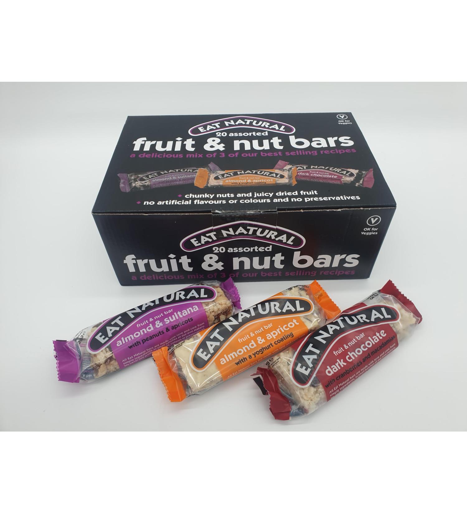 Eat Natural Fruit and Nut Bars 20 Packs Of Fruit & Nut Cereal Bars 6x Cranberries & Macadamias 7x Almons & Sultana 7x Almond & Apricot - Buy Online on GoSupps.com