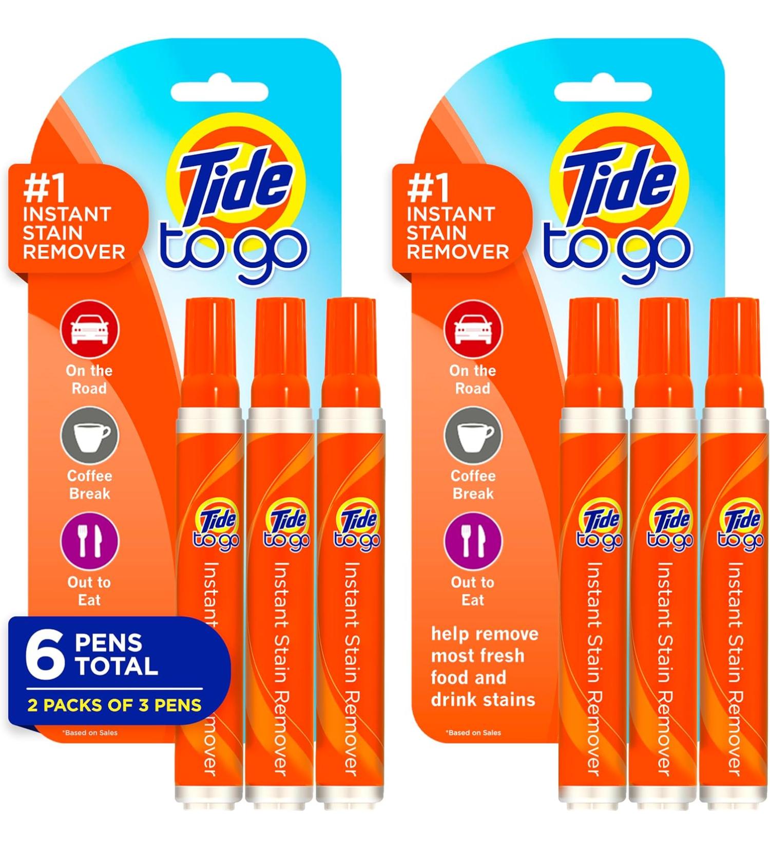 Tide to Go Instant Stain Remover Liquid Pen 3 Count - 2 Packages | Fresh Stain Remover Pen - Pack of 3 - Buy Online on GoSupps.com