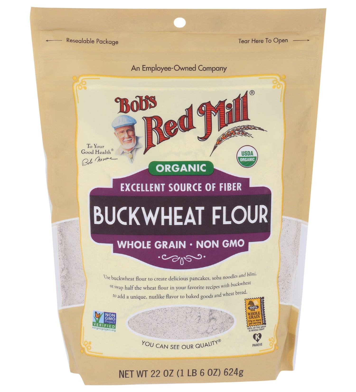 Organic Buckwheat Flour - Bobs Red Mill, 22 Ounce - Gluten-Free Baking - Buy Online on GoSupps.com