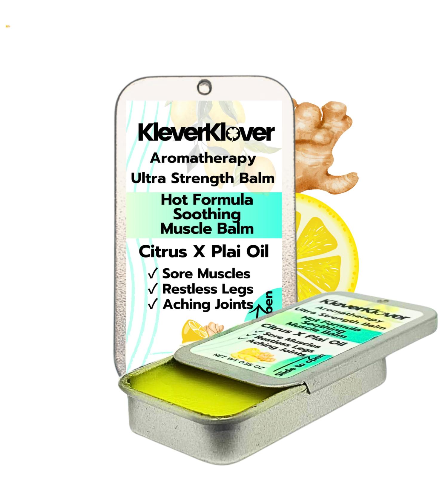 Joint & Muscle Slide-Top Tin Balm - 100% Natural Muscle Relief for Back Neck Hands & Feet - Soothing Comfort After Workouts & Yoga - Sore Muscle Rub with Plai Oil & Citrus - Buy Online on GoSupps.com