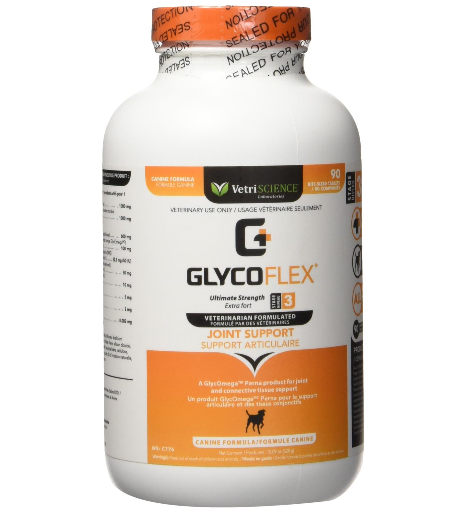 VETRISCIENCE Glycoflex Clinically Proven Hip and Joint Supplement with Glucosamine for Dogs 90 Tablets - Vet Recommended Mobility Support Supplement with DMG MSM and Perna - Buy Online on GoSupps.com