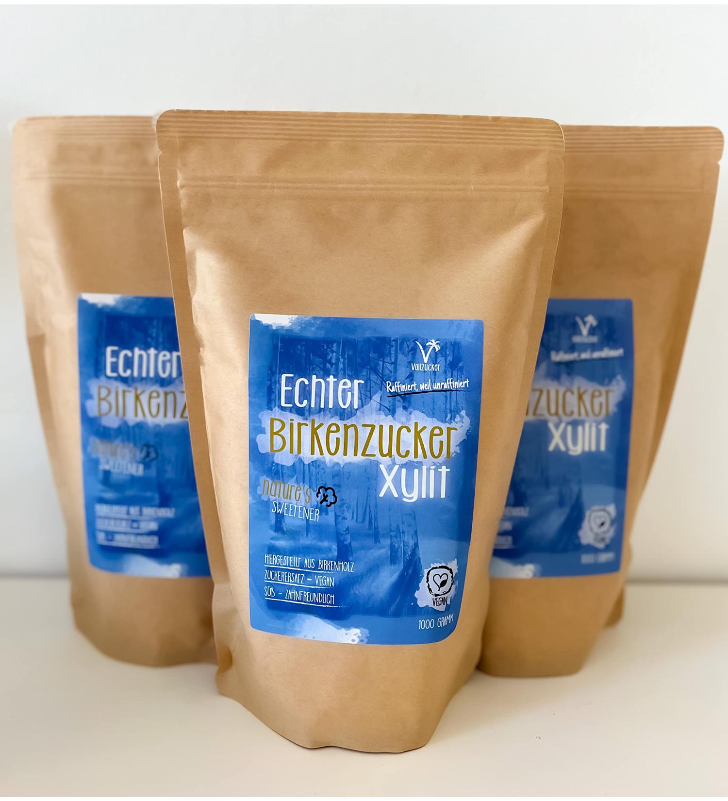 Buy Real Birch Sugar Xylitol - Natural Corn-Free Sugar Substitute from Finland | Kr uterladen.com (3 x 1000g) - Buy Online on GoSupps.com
