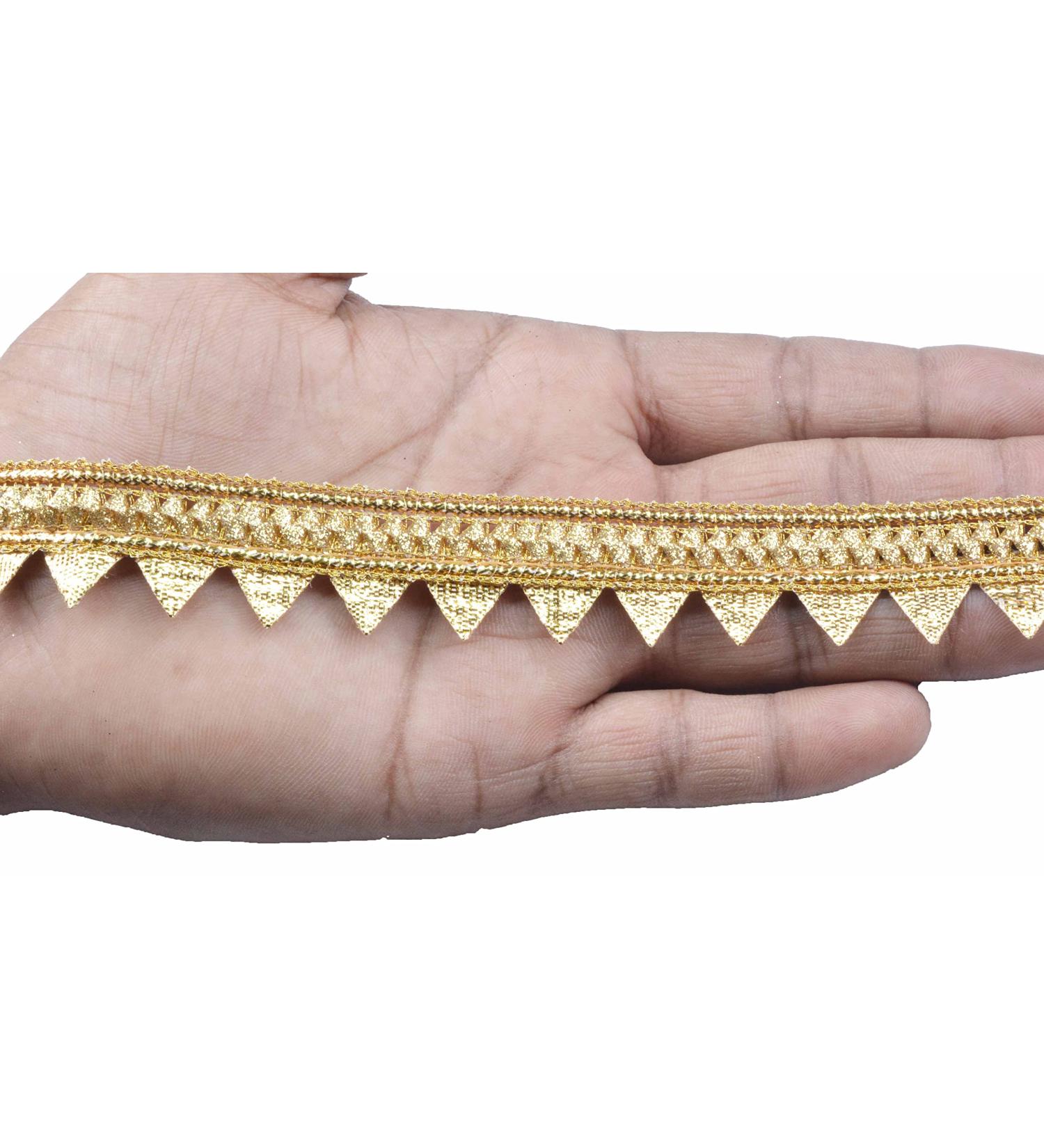 CRAFTLOVE Craft Love Samosa Gota Patti Lace Border 19.5 Yards / 18 MTR for Decorations  Designing  Sewing  Art & Crafts (Width : 2 cm) (Golden) - Buy Online on GoSupps.com