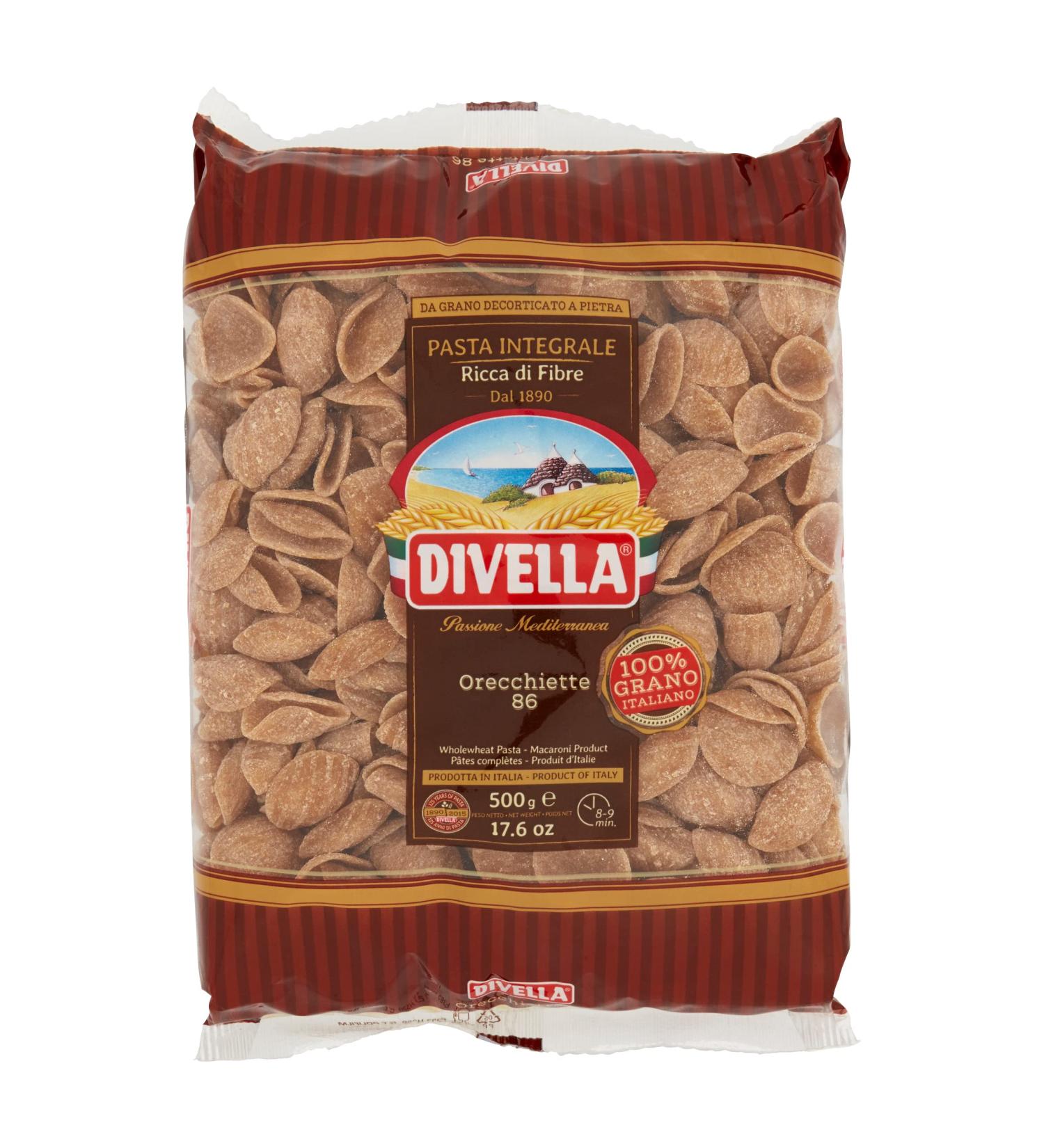  Italian Gourmet E.R. Pasta Divella Orecchiette wholeme n. 86 Pack of 24 Italian pasta 500 g + Polpa Italian Gourmet 400 g - Buy Online on GoSupps.com