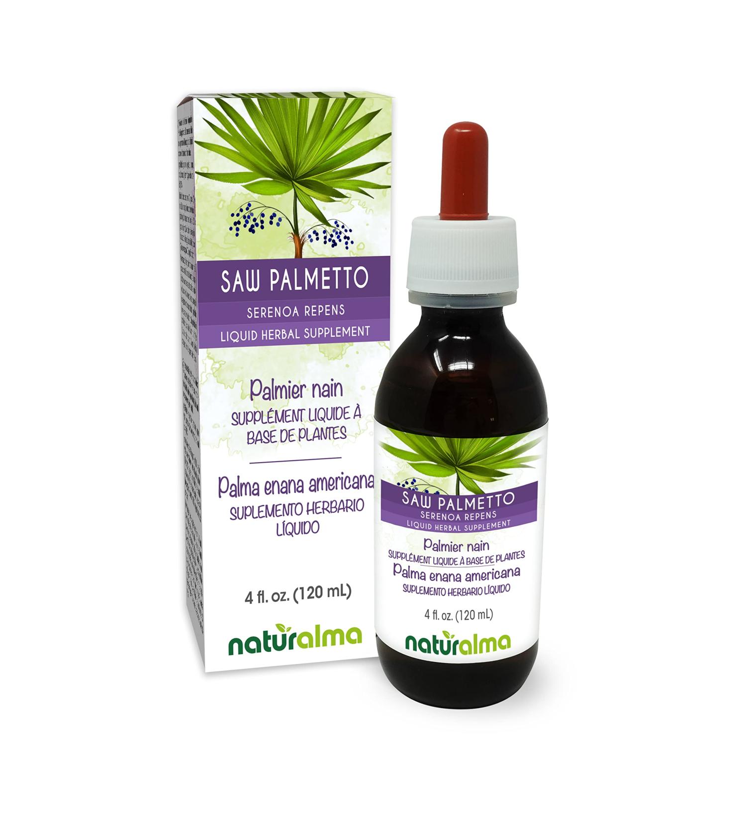 Saw Palmetto Fruit Tincture 4 fl oz | Alcohol-Free Liquid Extract | Vegan Herbal Supplement | Product of Italy - Buy Online on GoSupps.com