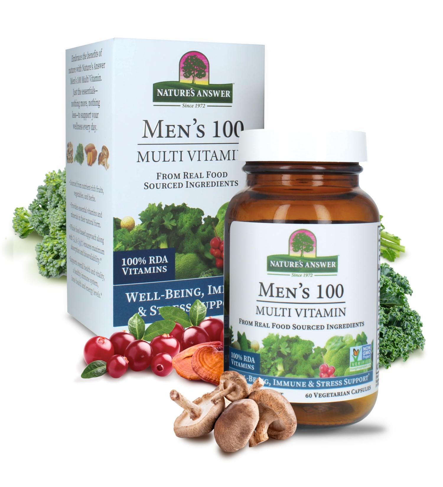 Nature's Answer Men's 100, Multivitamin, 60 Vegetarian Capsules - Buy Online on GoSupps.com