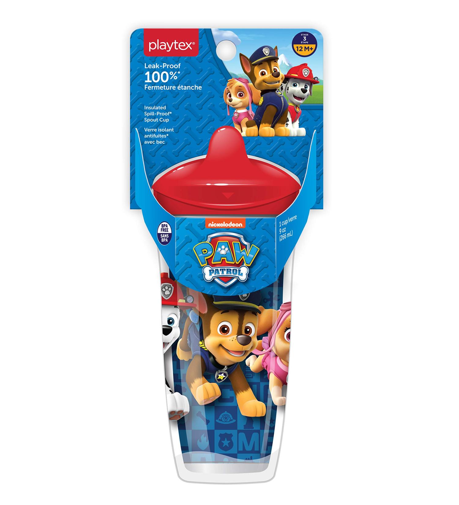 Playtex Sipsters Stage 3 Paw Patrol Spill-Proof Leak-Proof Break-Proof Insulated Spout Cup for Boys (12+ Months) 9 Ounce - 1 Count - Buy Online on GoSupps.com