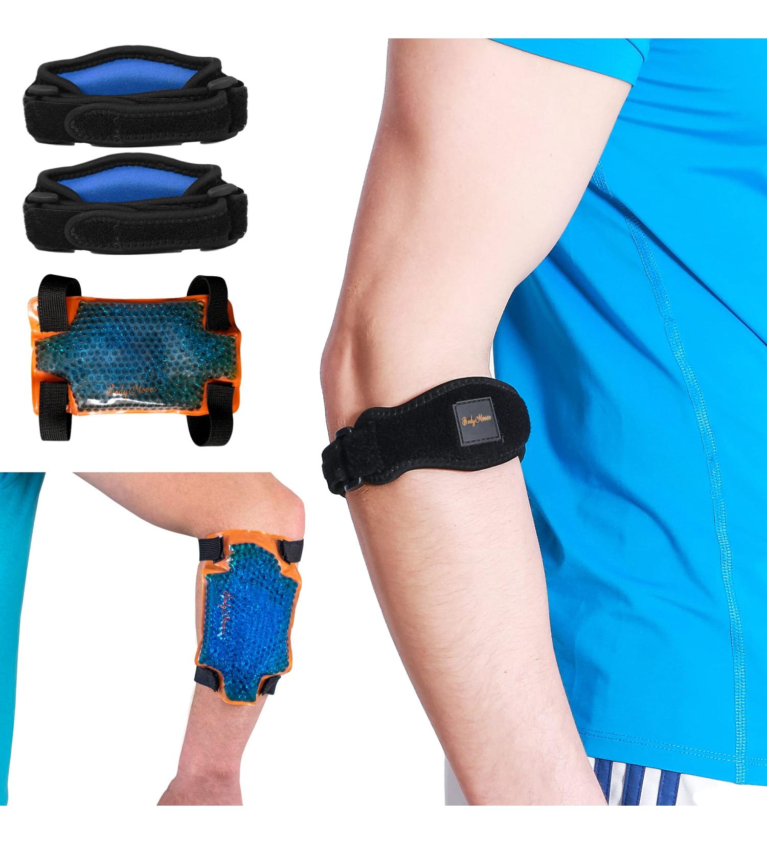 BodyMoves Tennis Elbow Brace (2pcs) with Hot & Cold Ice Pack - Joint Pain Relief for Sports & Daily Use - Treat Tendonitis, Bursitis - Basketball, Golfers Elbow Support - Active Blue - Buy Online on GoSupps.com