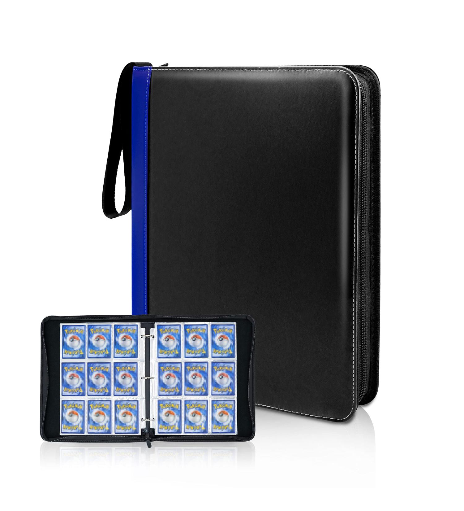 CLOVERCAT Waterproof Trading Card Binder - 720 Double-Sided Pocket Album for Pokmon, Yugioh, MTG and Other TCG - Expandable Display Holder (Dark Blue Edge, Black) - Buy Online on GoSupps.com