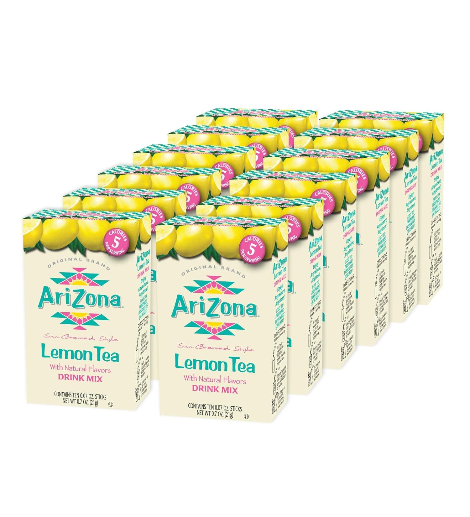 AriZona Lemon Tea - On-the-Go Powdered Drink Mix  0.07oz 120 Count - 10ct Boxes (Pack of 12) - Buy Online on GoSupps.com