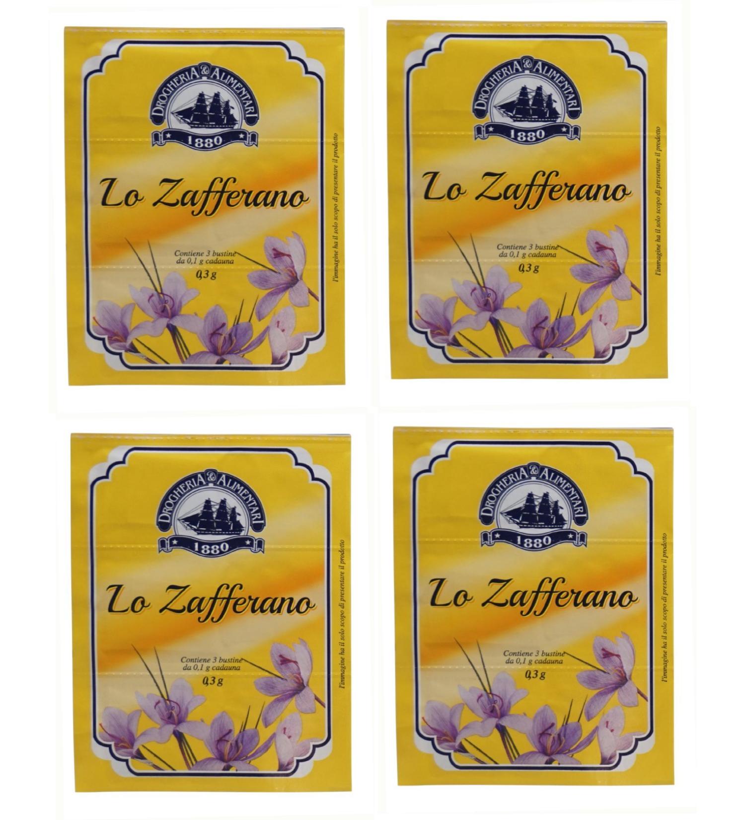 Drogheria E Alimentari Italian Saffron Powder Envelopes - Pack of 4 for 12 Envelopes - Buy Online on GoSupps.com