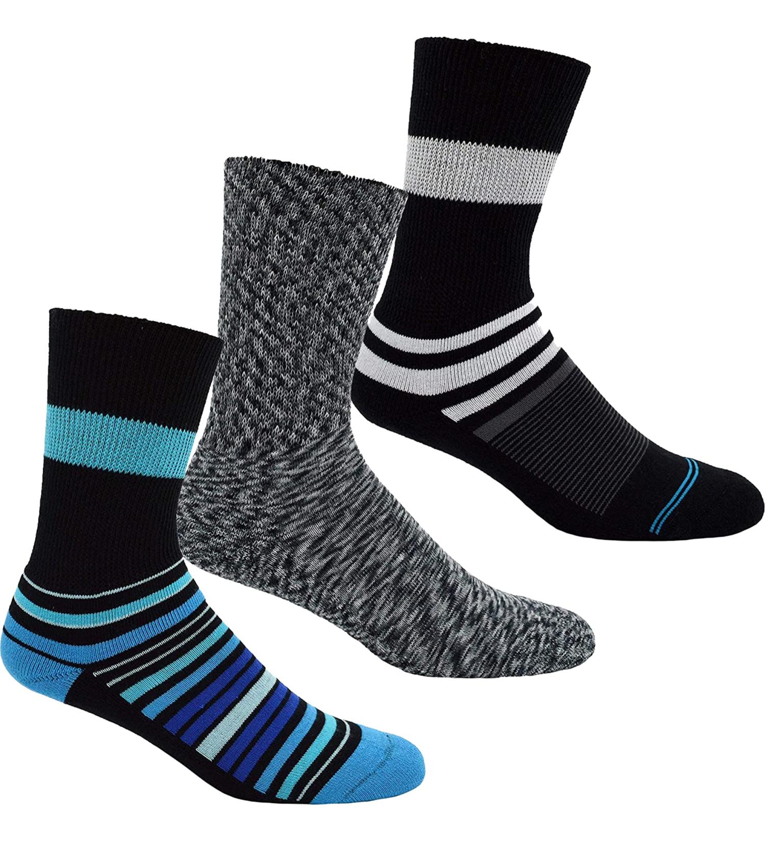 Dr. Segal's Non-Binding Socks - 3 Pack M/L - Blue/Black/Space Grey - Medium/Large - Buy Online on GoSupps.com