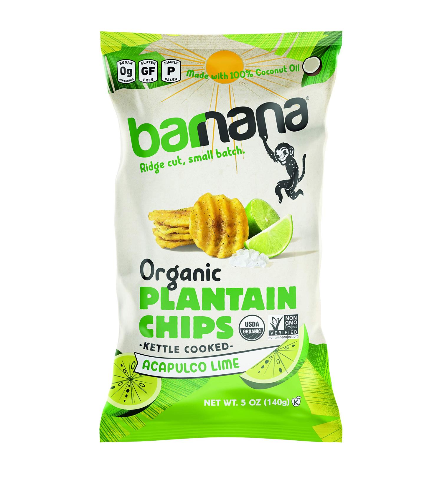 Barnana Organic Plantain Chips - Acapulco Lime 5oz | Healthy Snack - Buy Online on GoSupps.com