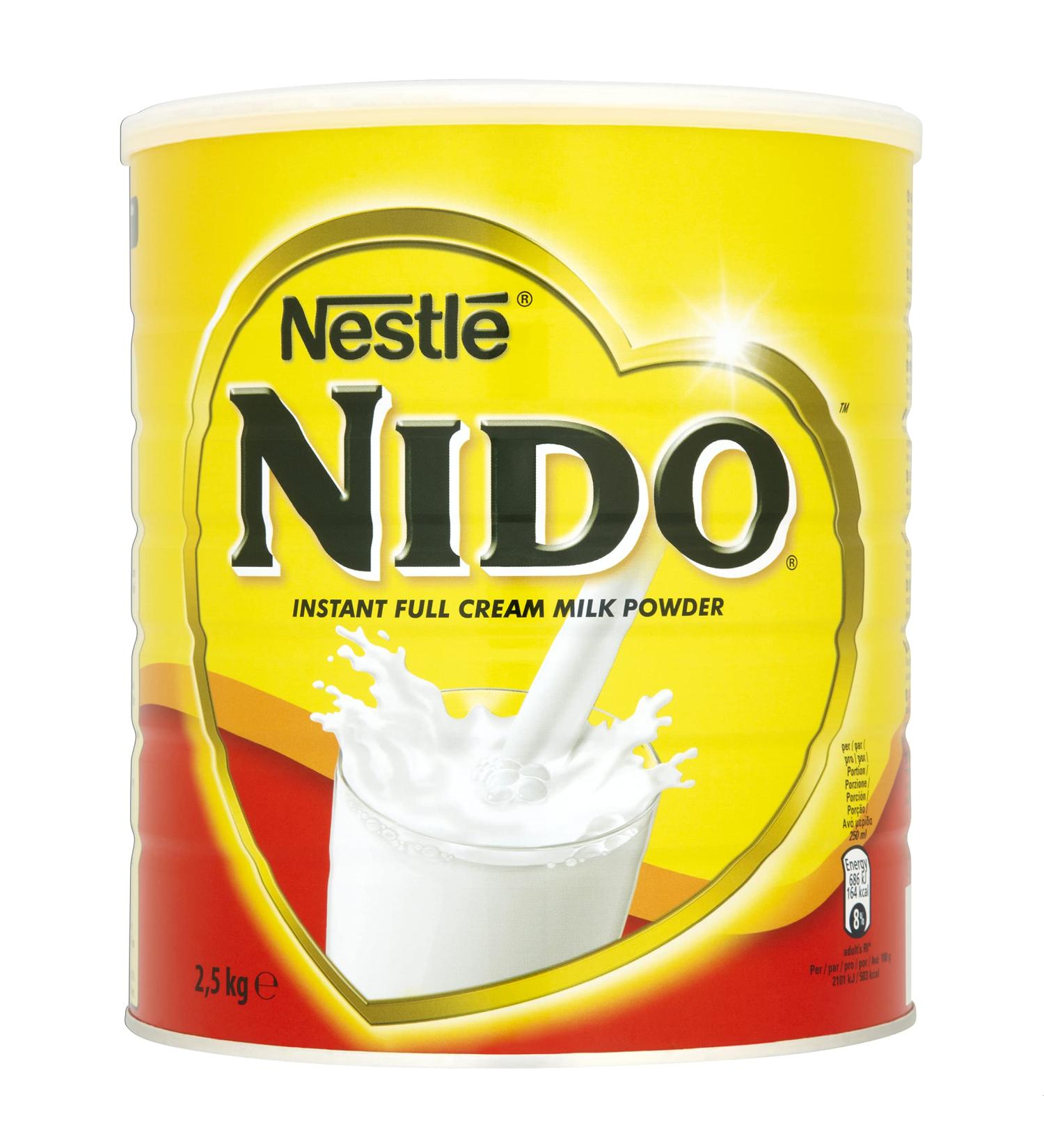 Nido Instant Full Cream Milk Powder Substitute for Fresh Milk For Tea & Coffee 2.5kg Tin