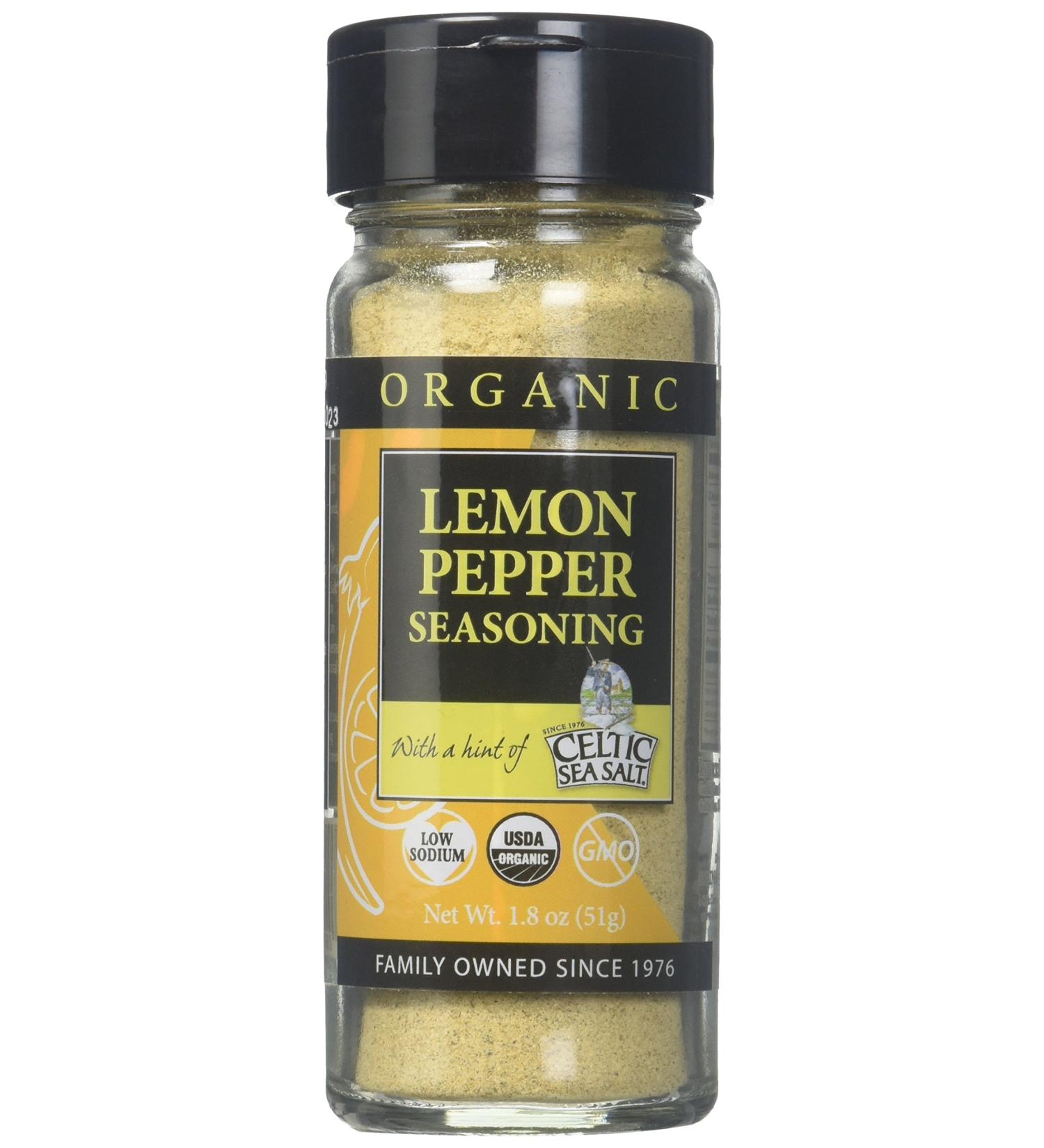 Organic Lemon Pepper Sea Salt - Gourmet Celtic Seasoning, Handcrafted, 1.8oz - Buy Online on GoSupps.com