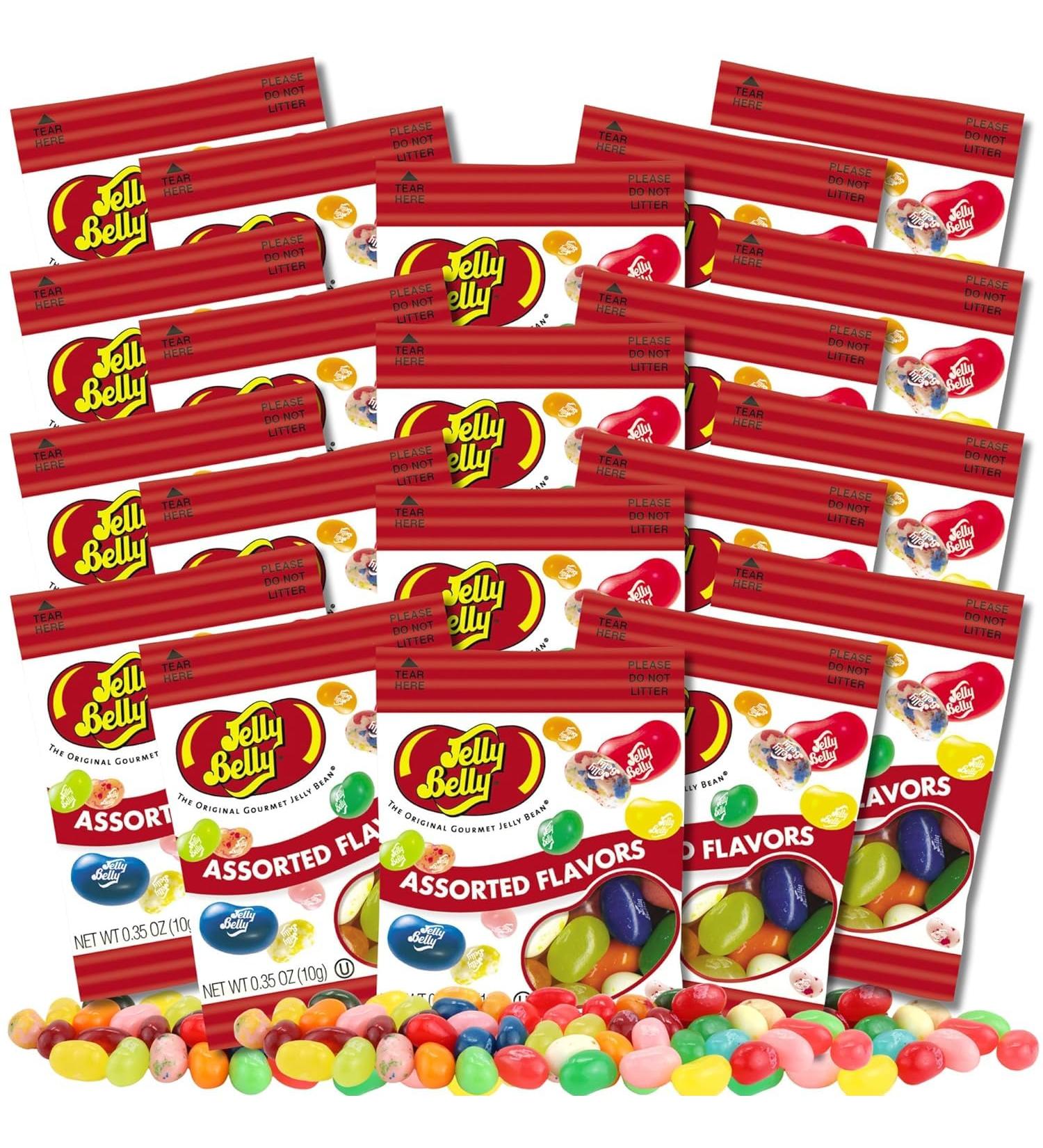 Jelly Belly 20-Pack Assorted Flavours Jelly Beans - Christmas & Holidays Candy - Vegan Candy Dairy Free Snacks Kosher Candy Gluten Free Bulk Candy Stocking Stuffers for Teens - Buy Online on GoSupps.com