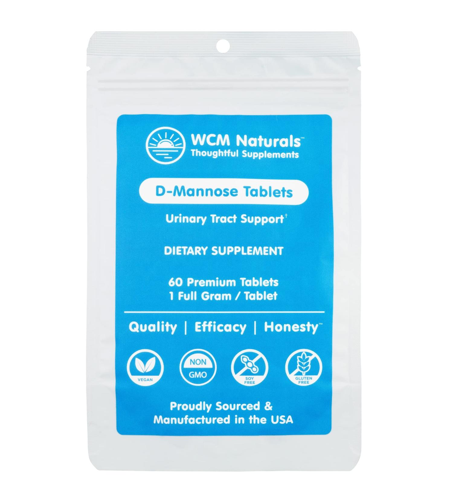 D-Mannose Tablets (60ct) - Non-GMO | Natural UTI Support - Buy Online on GoSupps.com