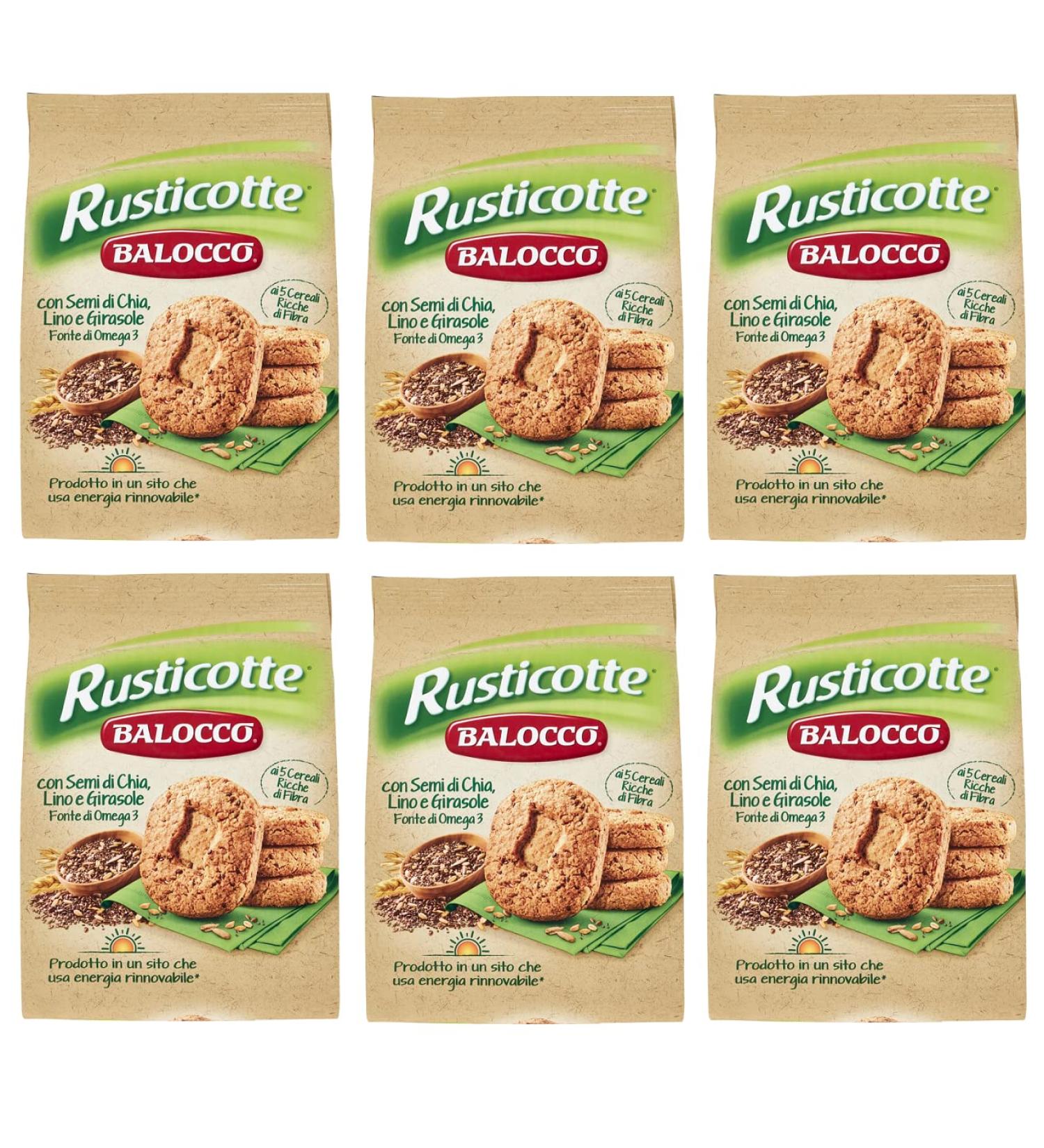  Balocco Balocco Rusticotte Biscotti Integrali ai 5 Cereali Whole Grain with 5 Cereals with Chia Seed Flax Seed and Sunflower Seed 100% Italian Cookies 700g - Buy Online on GoSupps.com