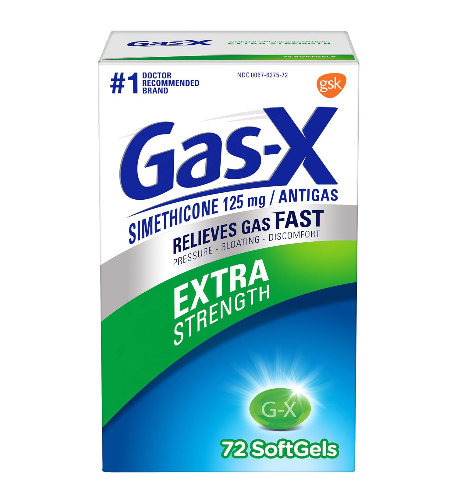 Gas-X Extra Strength Softgels - 72 Count, 125mg Simethicone for Gas Relief - Buy Online on GoSupps.com