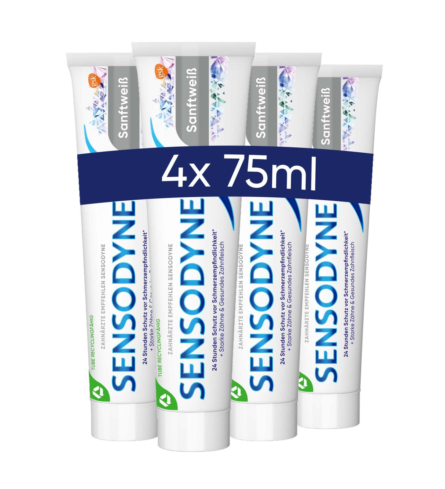 Sensodyne MultiCare Gentle White Toothpaste - Whitening & Sensitive Teeth Protection | 4 x 75 ml - International Shipping Available - Buy Online on GoSupps.com