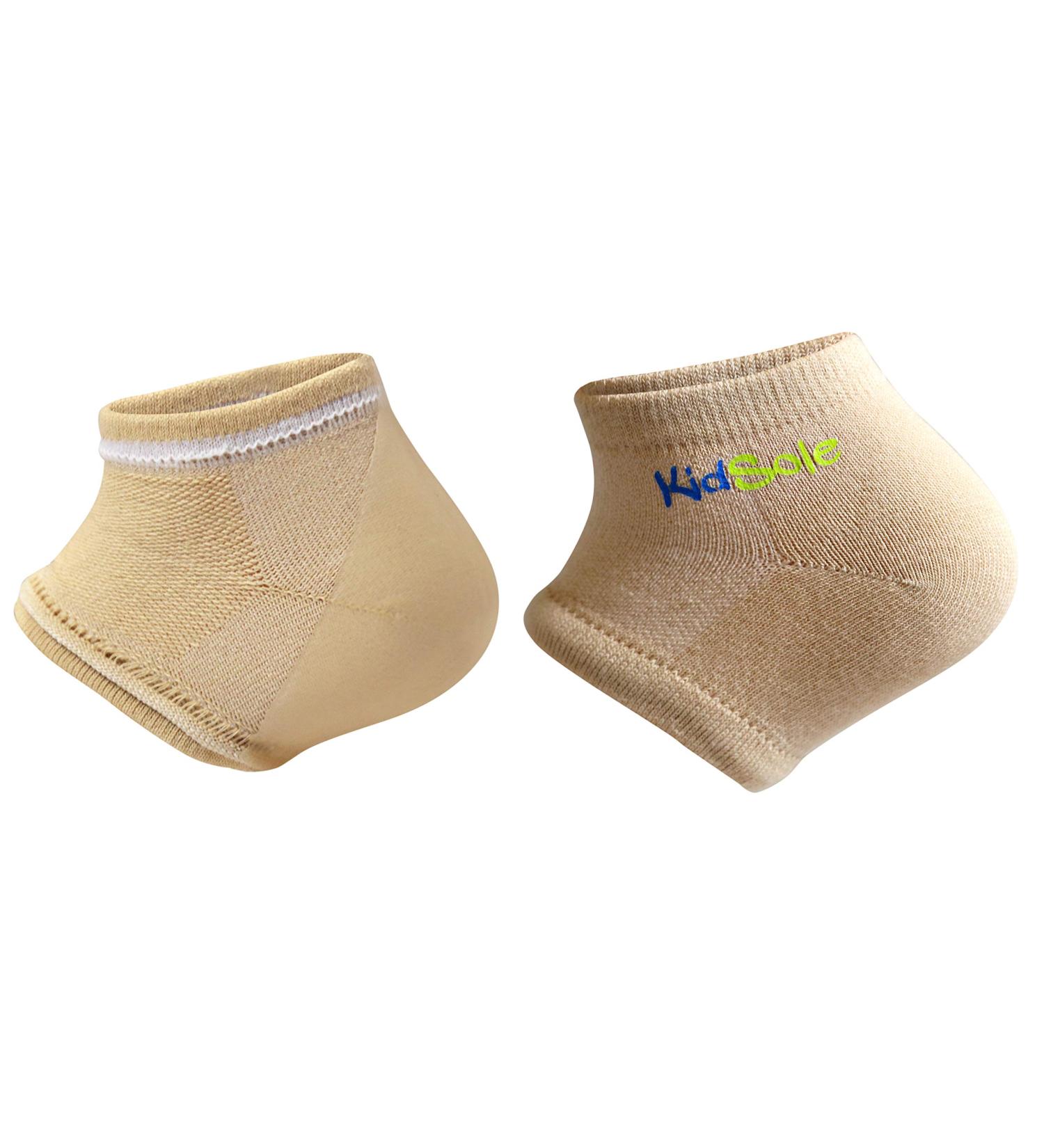 Kidsole Gel-Jersen strap for children with heels sensitivity to Sever's Disease Plantar fasciitis black (children's size 1-6 skin colors) Kids Size 1-6 Nude