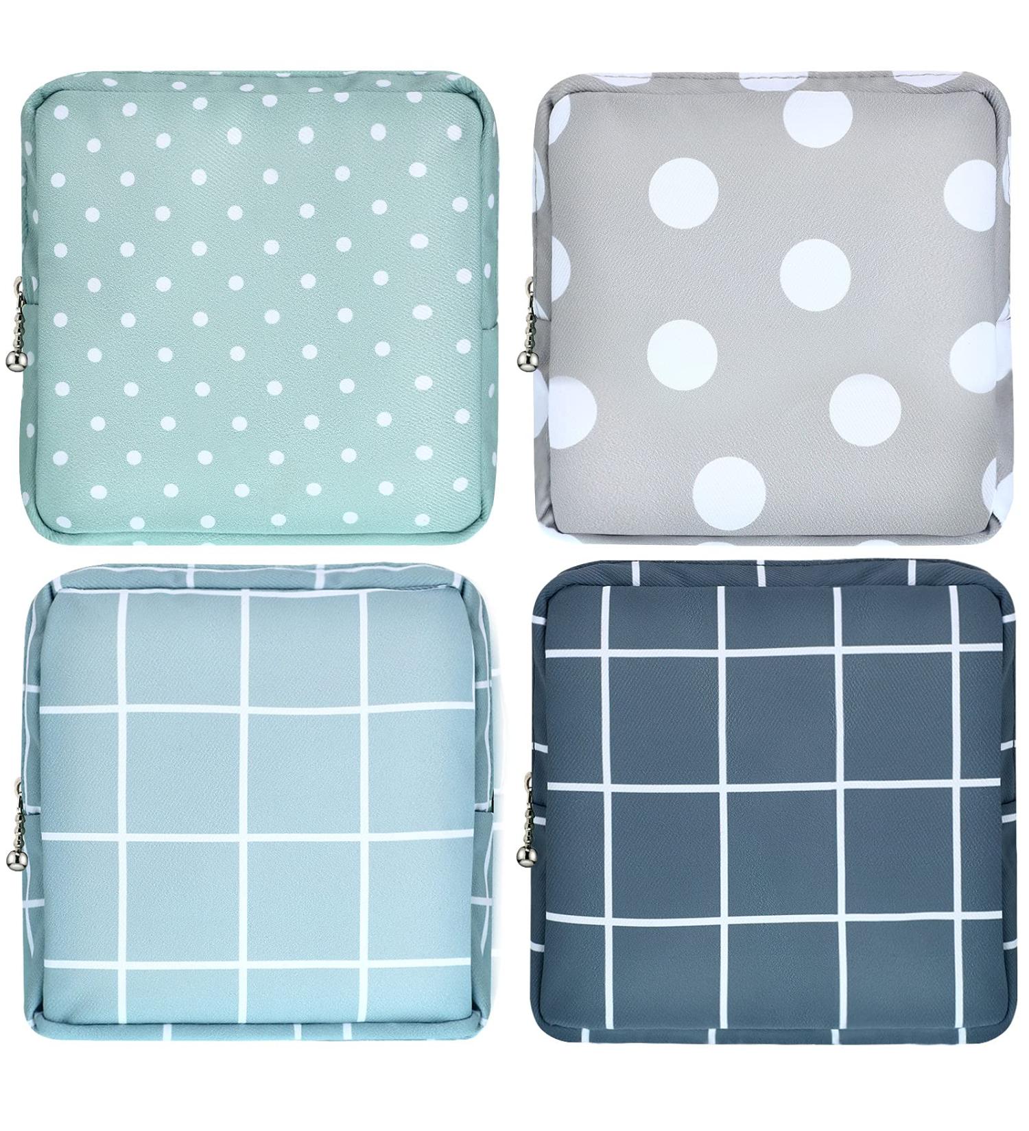 4 Pieces Sanitary Napkin Storage Bag Menstrual Pad Bag Nursing Pad Holder Portable Menstrual Period Sanitary Pouch Zipper Tampons Collect Bags for Teen Girls Women Ladies Back to School (Basic Style) - Buy Online on GoSupps.com
