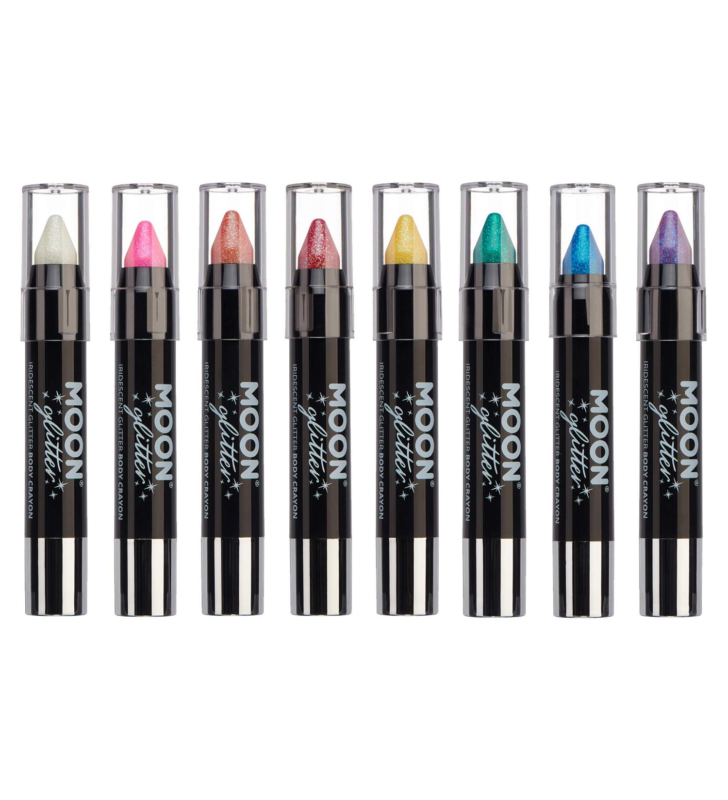 Moon Glitter Body Crayon Pens - Iridescent Glitter Set of 8 Colors | 3.5g Each - Perfect for International Shipping - Buy Online on GoSupps.com