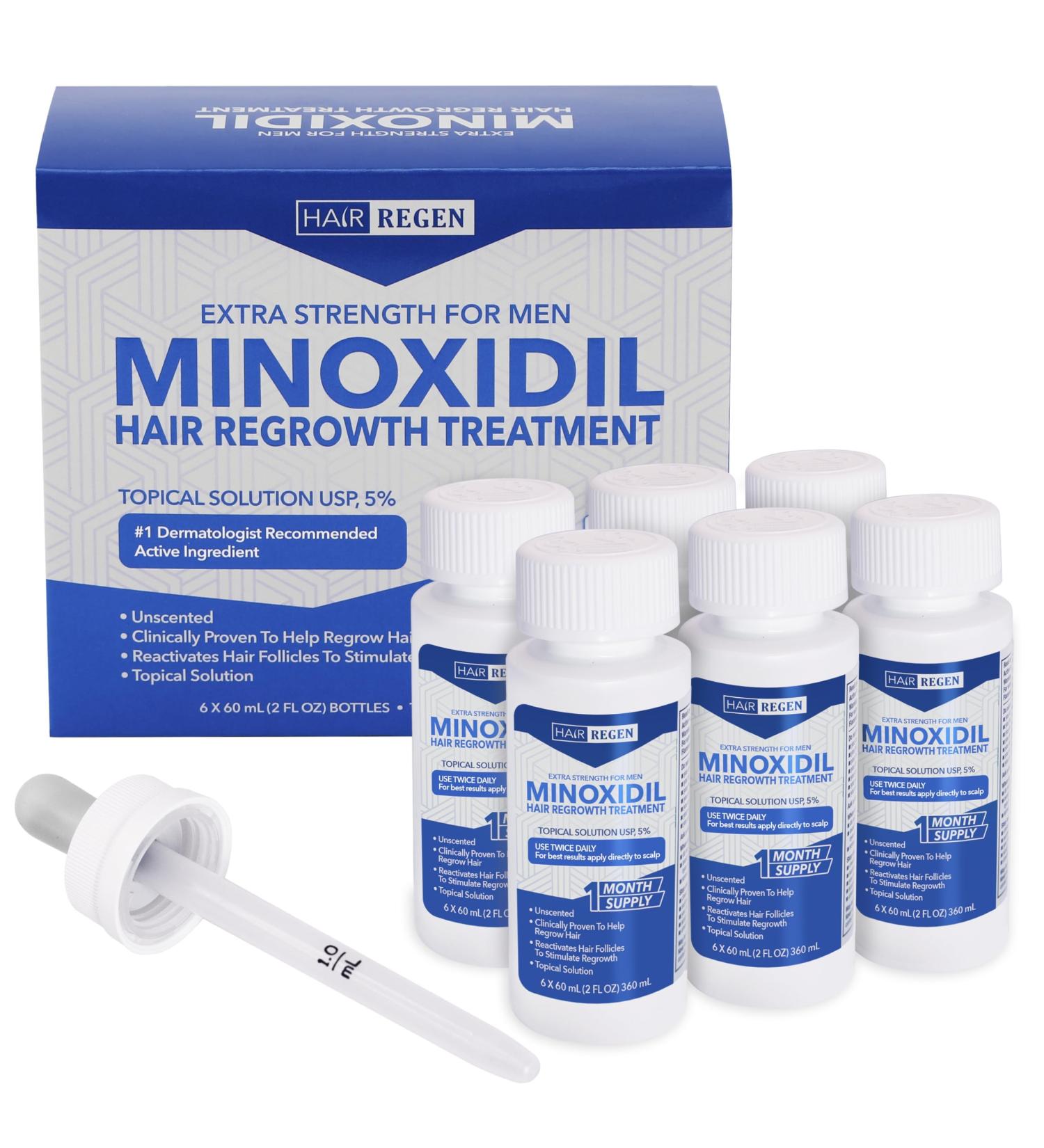 Advanced 5% Minoxidil Hair Regrowth Treatment for Men - 6 Month Supply for Thinning Hair & Hair Loss - Topical Solution for Fuller Thicker Hair - Buy Online on GoSupps.com