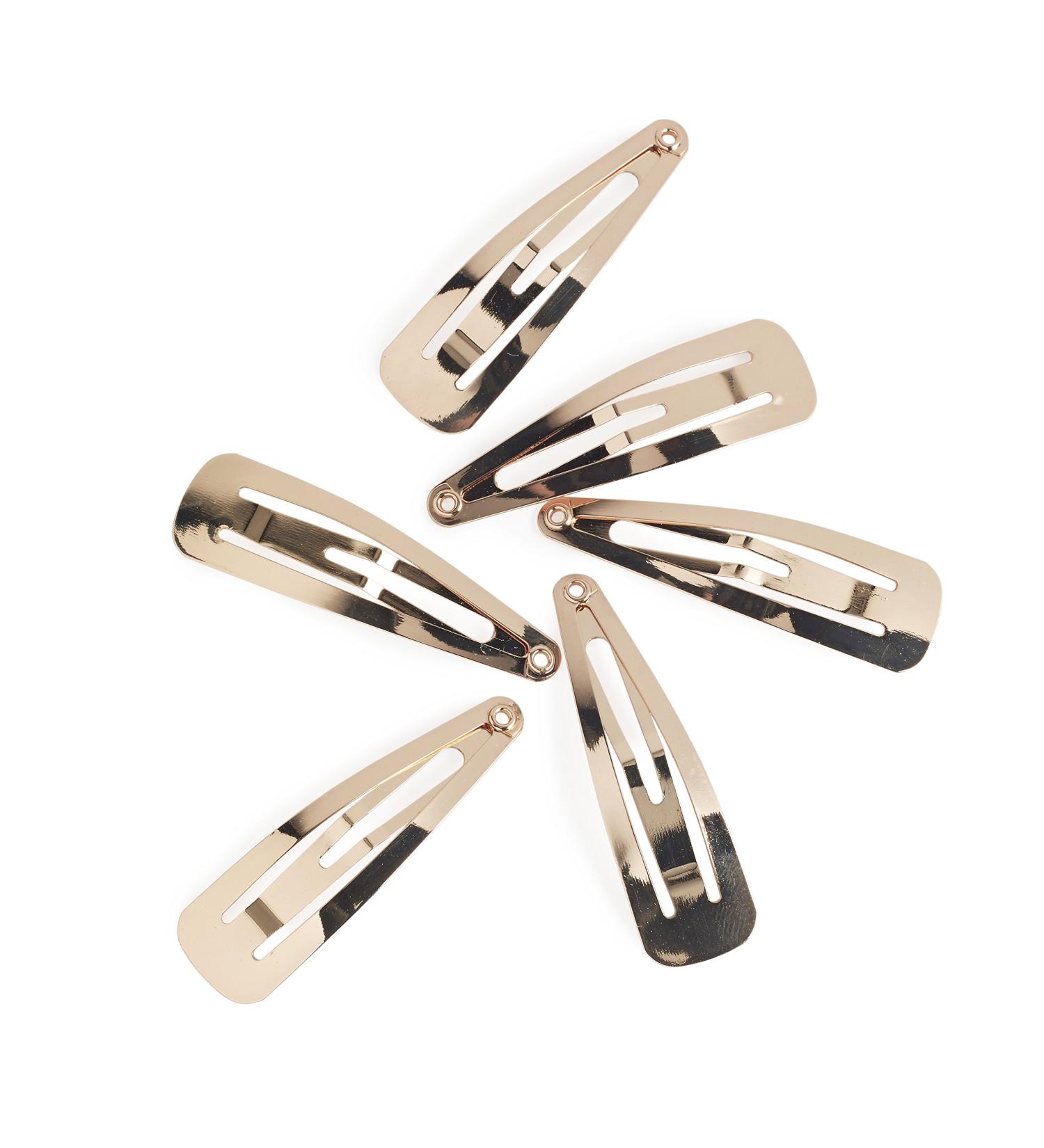 Manicare 6 Gold Snap Clips Metallic Sleepies Snag Free Non-Slip Hair Grips Metal Hair Barrettes Hair Accessories Beauty Accessory Hair Slides For Sectioning Decorating And Holding Back Hair Tort 6 Count (Pack of 1)