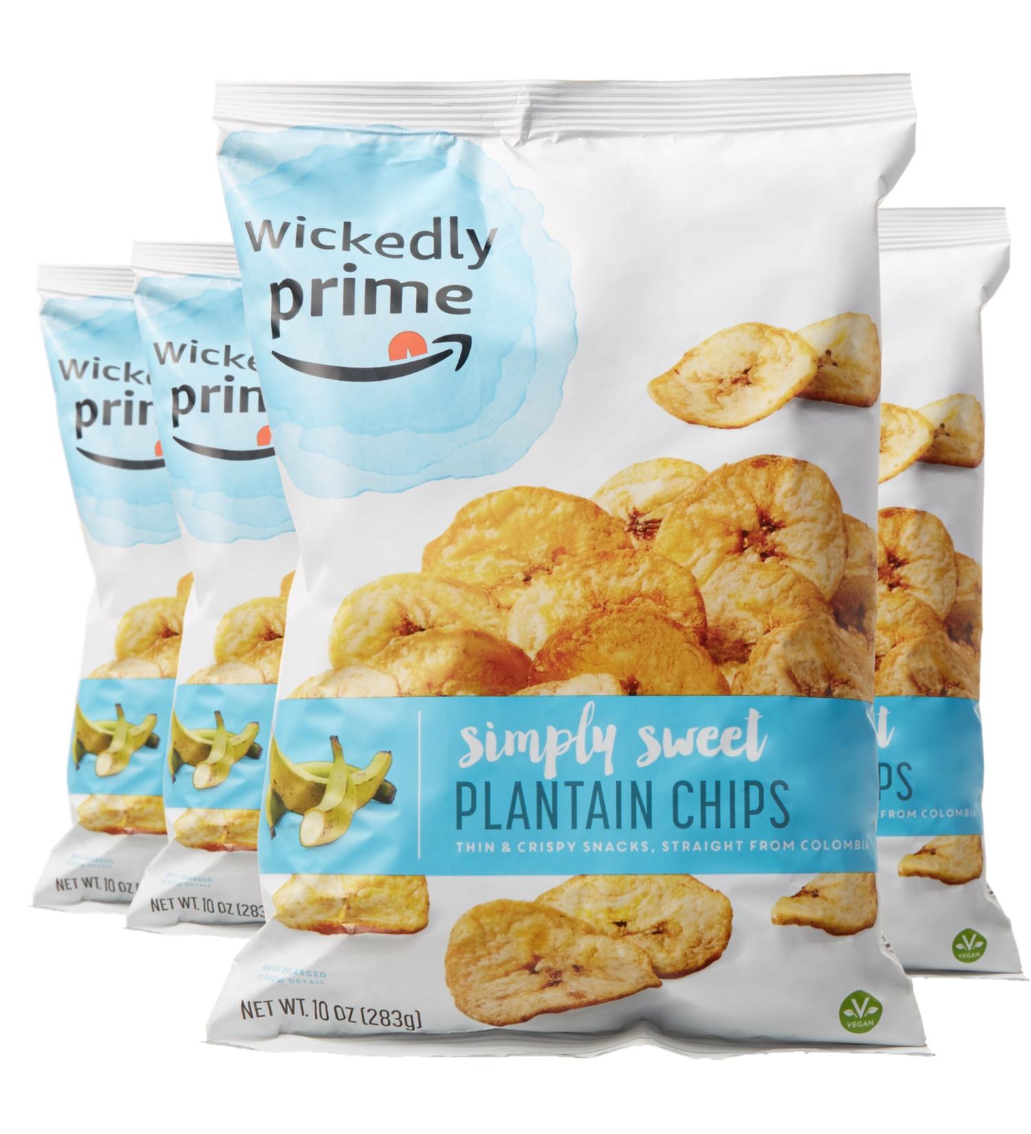Wickedly Prime Plantain Chips - Simple & Slightly Sweet  10oz Pack of 4 | Gluten-Free Snack - Buy Online on GoSupps.com