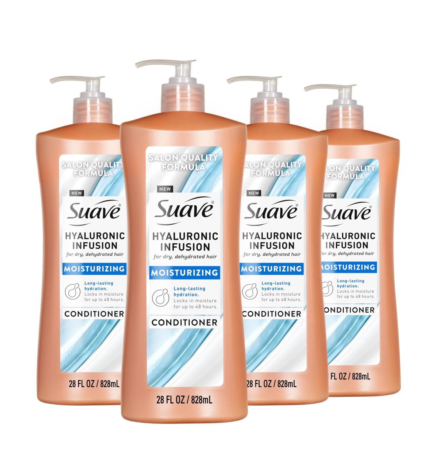 Suave Hyaluronic Infusion Moisturizing Conditioner 28 oz | Long Lasting Hydration for Dry Hair | Intense Hydration with Hyaluronic Acid | International Shipping Available - Buy Online on GoSupps.com