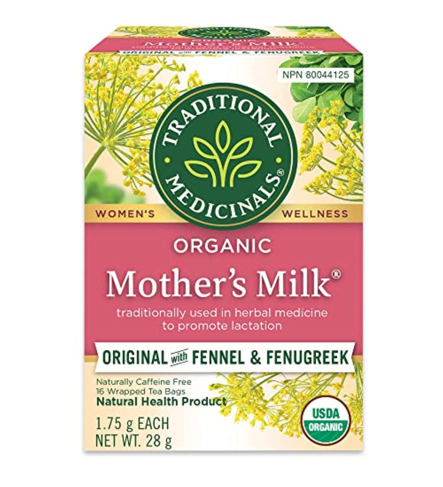 Traditional Medicinals - Organic Mother's Milk Lactation Herbal Tea (Pack of 1) - Supports Breast Milk Production For Nursing Mothers - 16 Tea Bags Total 16 Count (Pack of 1) Mother's Milk Herbal Tea - Buy Online on GoSupps.com