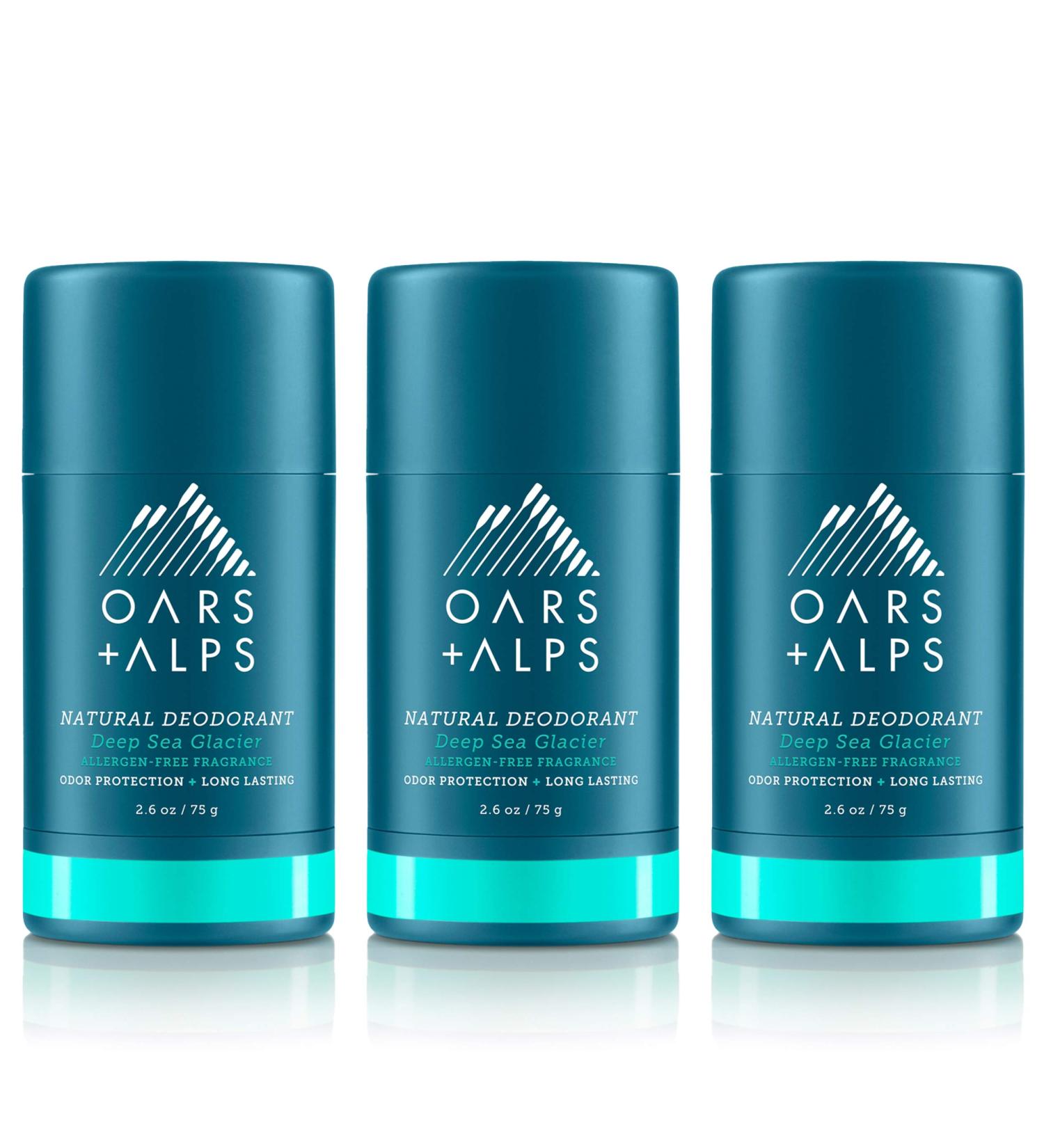 Oars + Alps Aluminum Free Deodorant for Men and Women Dermatologist Tested and for Sensitive Skin Deep Sea Glacier 3 Pack 2.6 Oz Each 3ct - Deep Sea Glacier - Buy Online on GoSupps.com